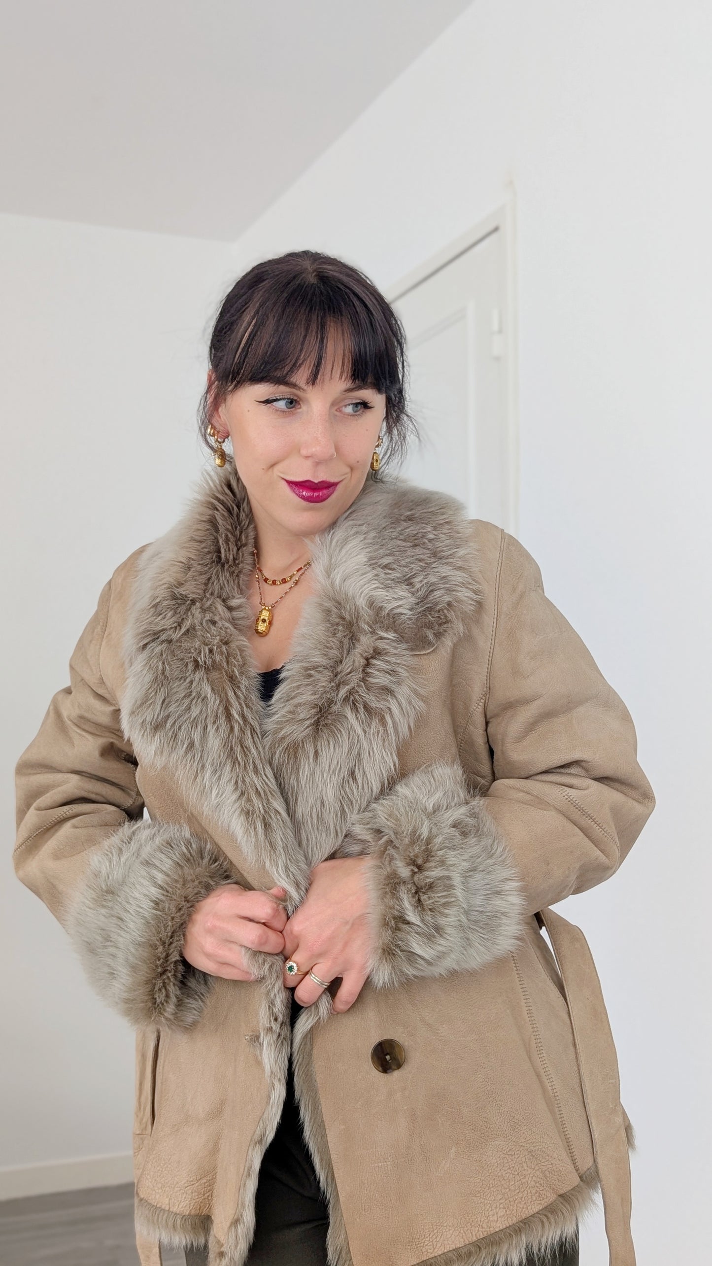 Manteau agneau retourné T40