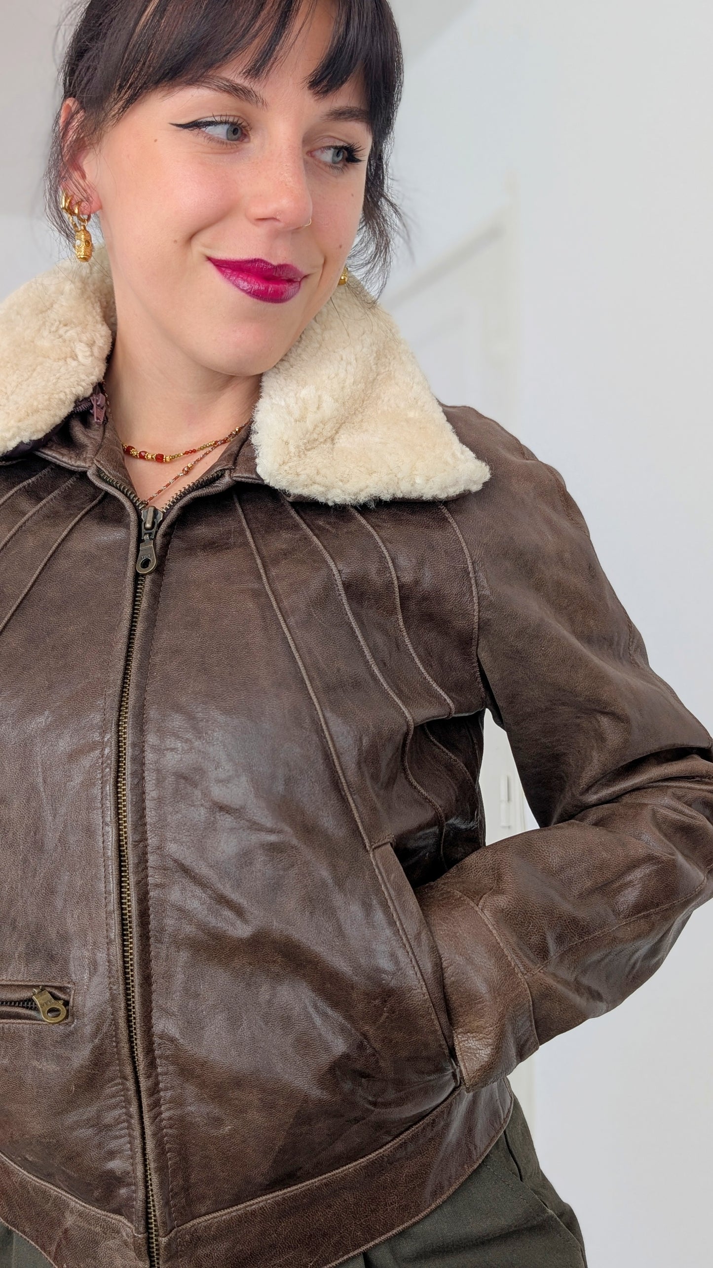 Veste/blouson en cuir et mouton T36