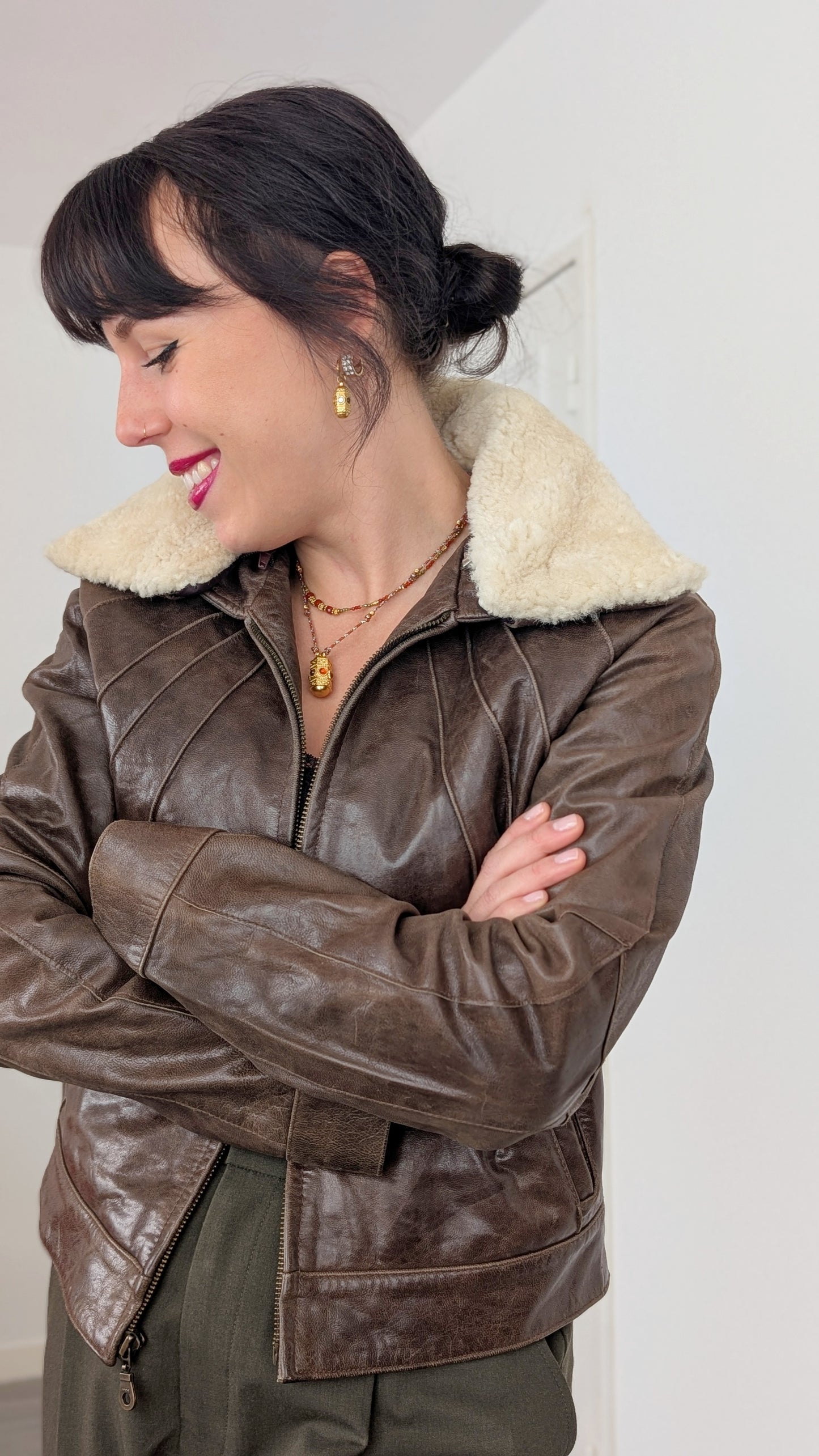 Veste/blouson en cuir et mouton T36