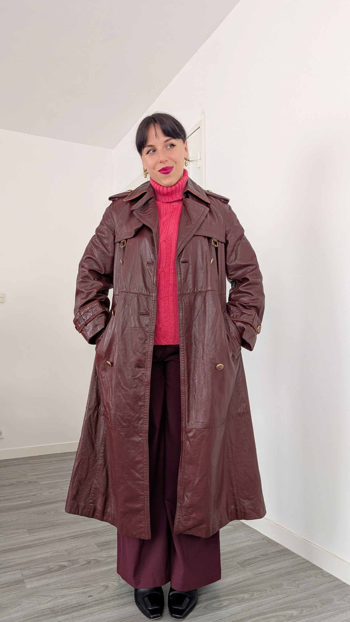 Trench en cuir 1980 T38