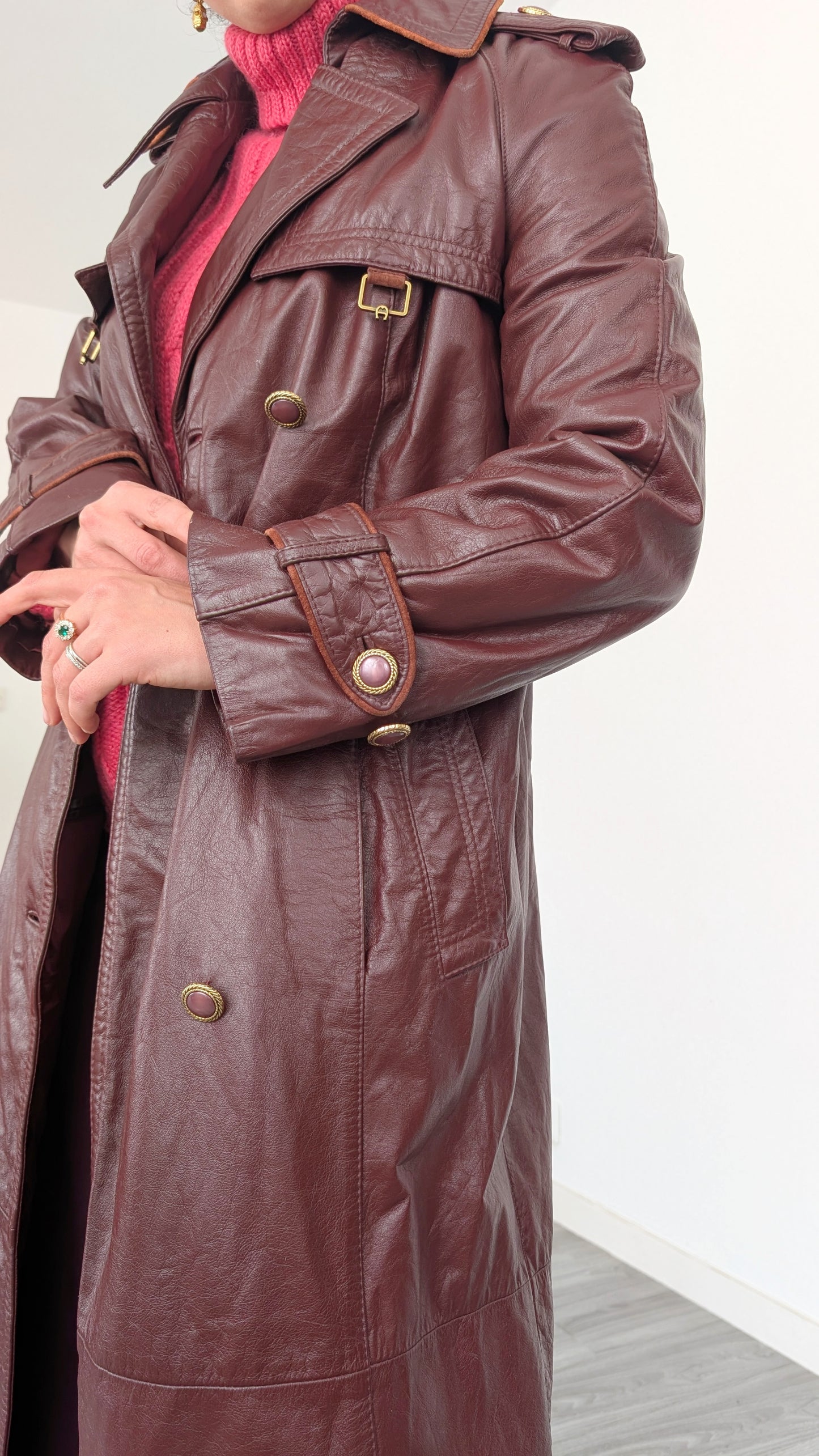 Trench en cuir 1980 T38
