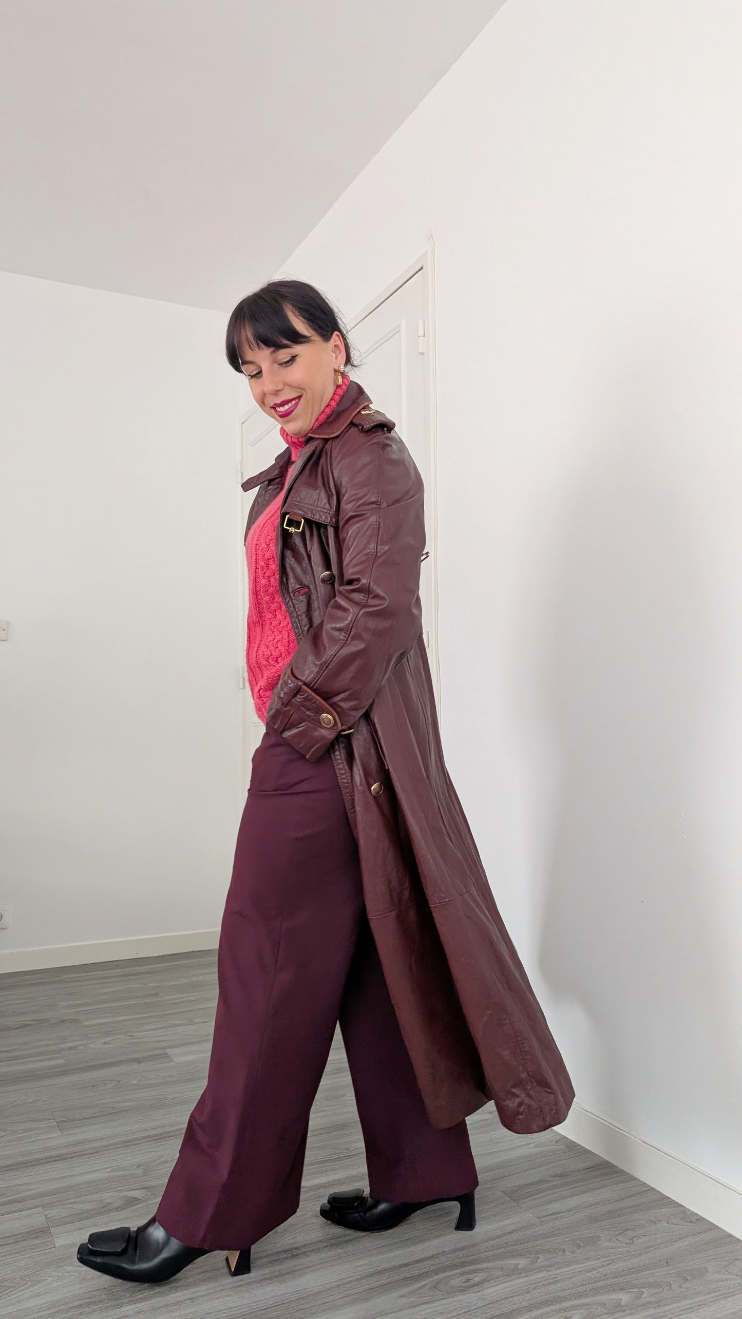 Trench en cuir 1980 T38