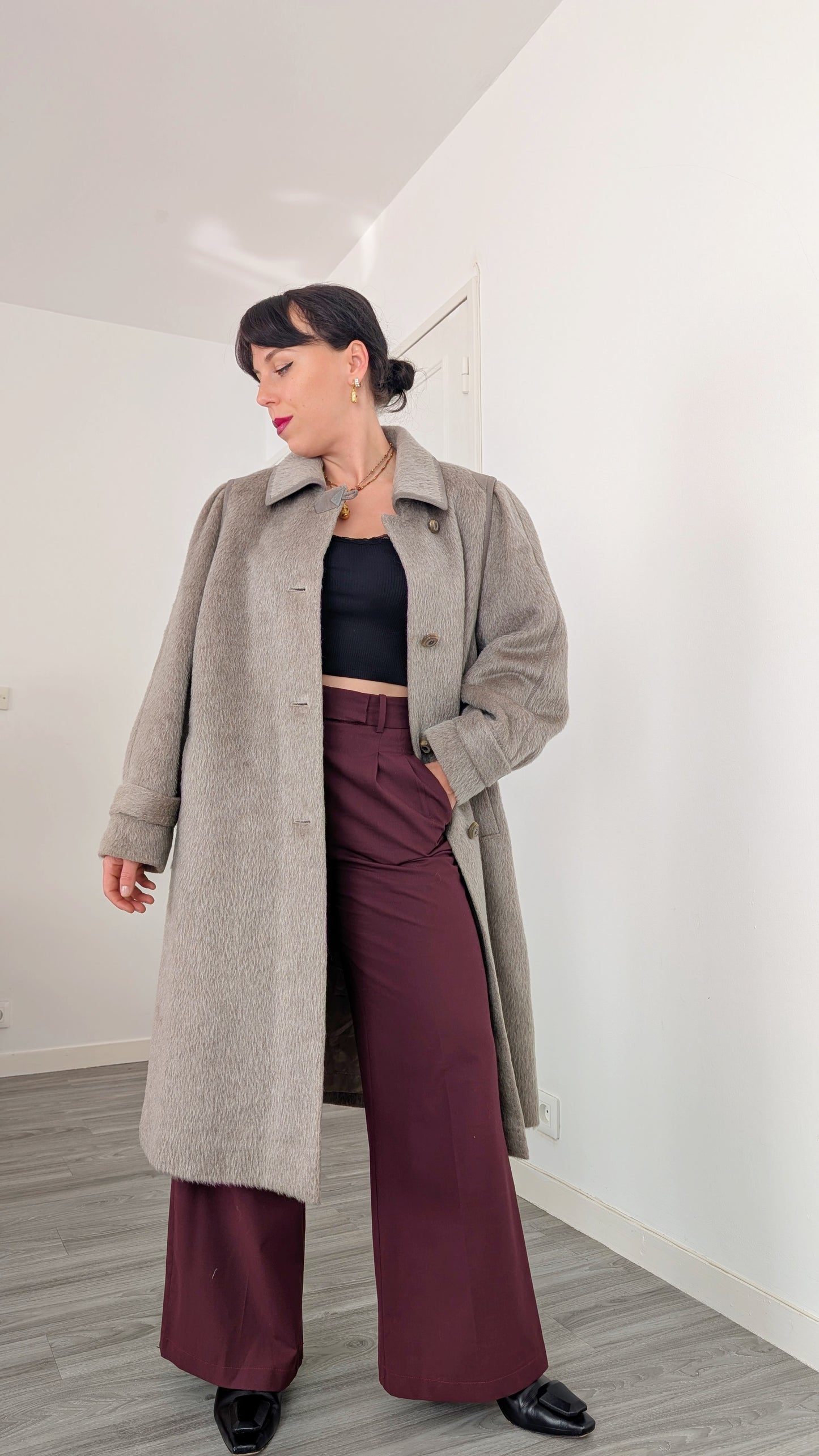 Manteau 1980 pure laine T38-40