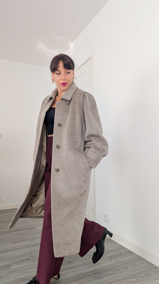 Manteau 1980 pure laine T38-40