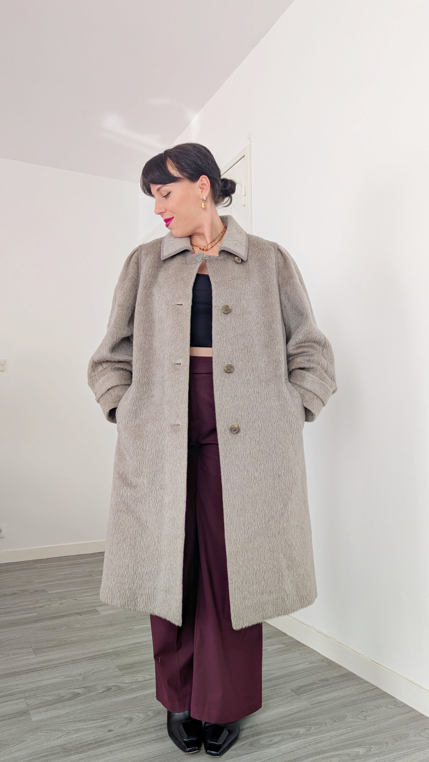 Manteau 1980 pure laine T38-40