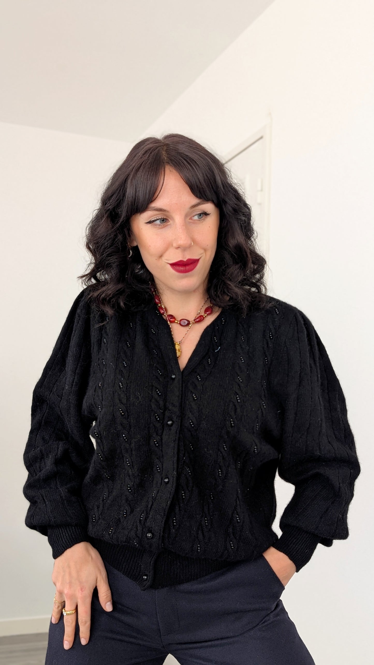 Cardigan laine et angora T40-42