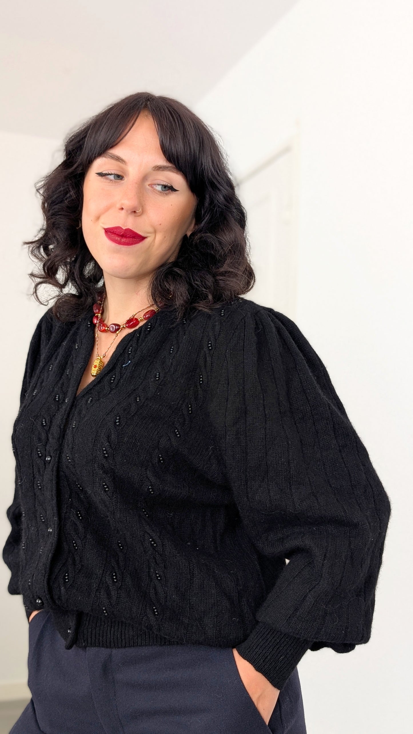 Cardigan laine et angora T40-42