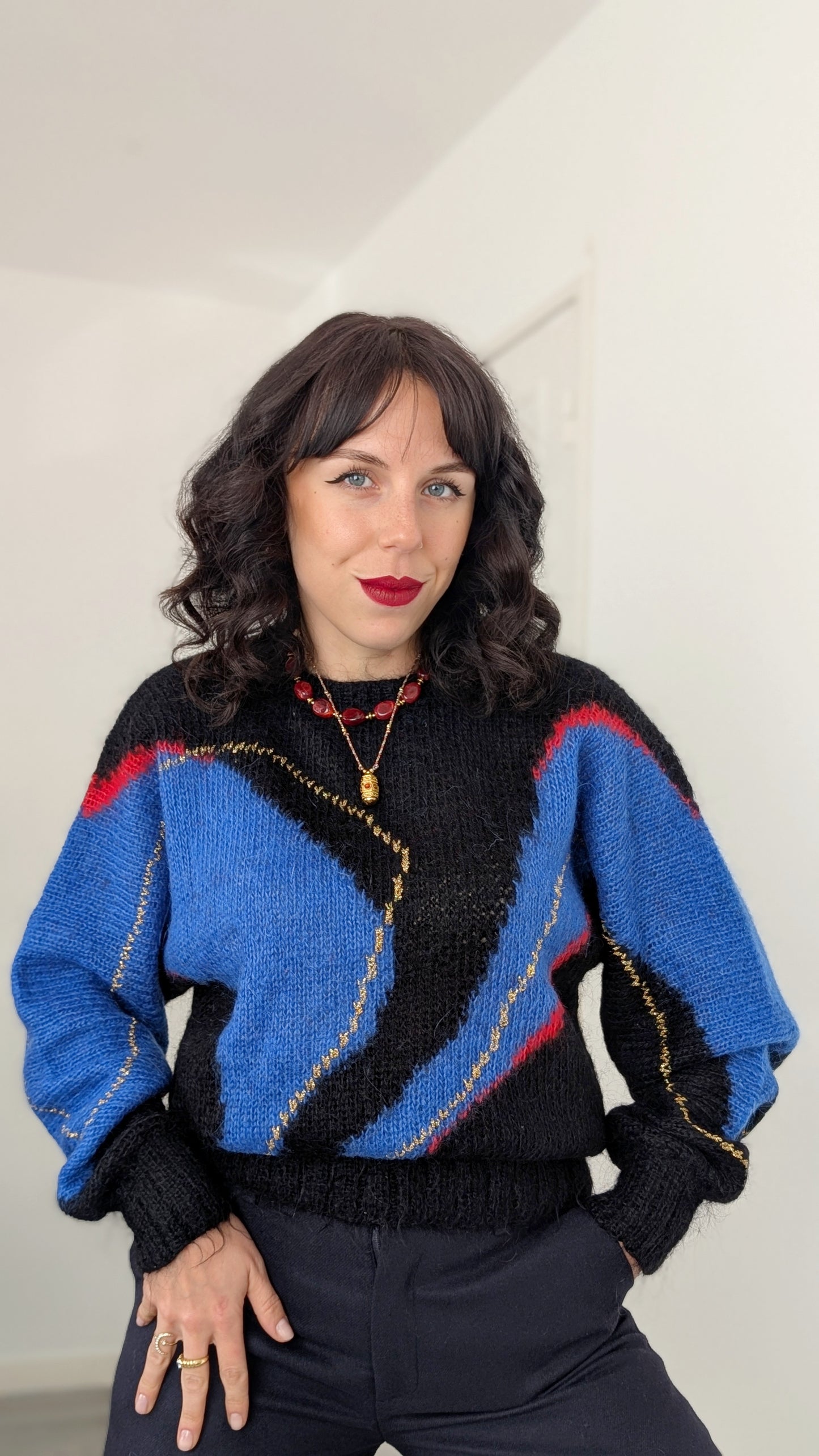 Pull laine et mohair 80s T38-40