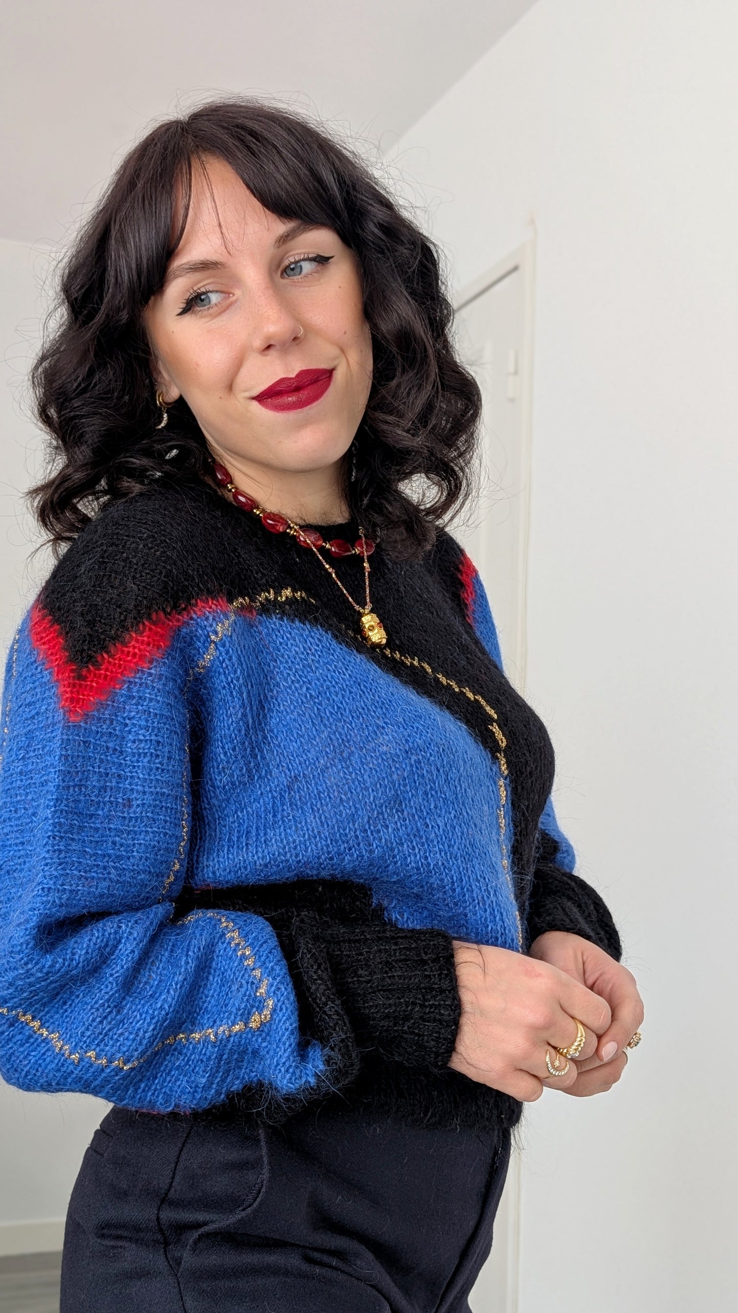 Pull laine et mohair 80s T38-40