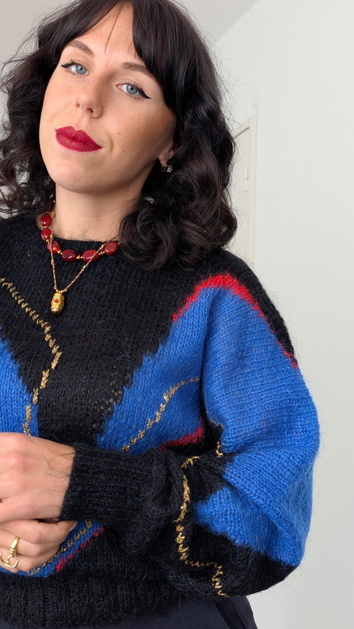 Pull laine et mohair 80s T38-40