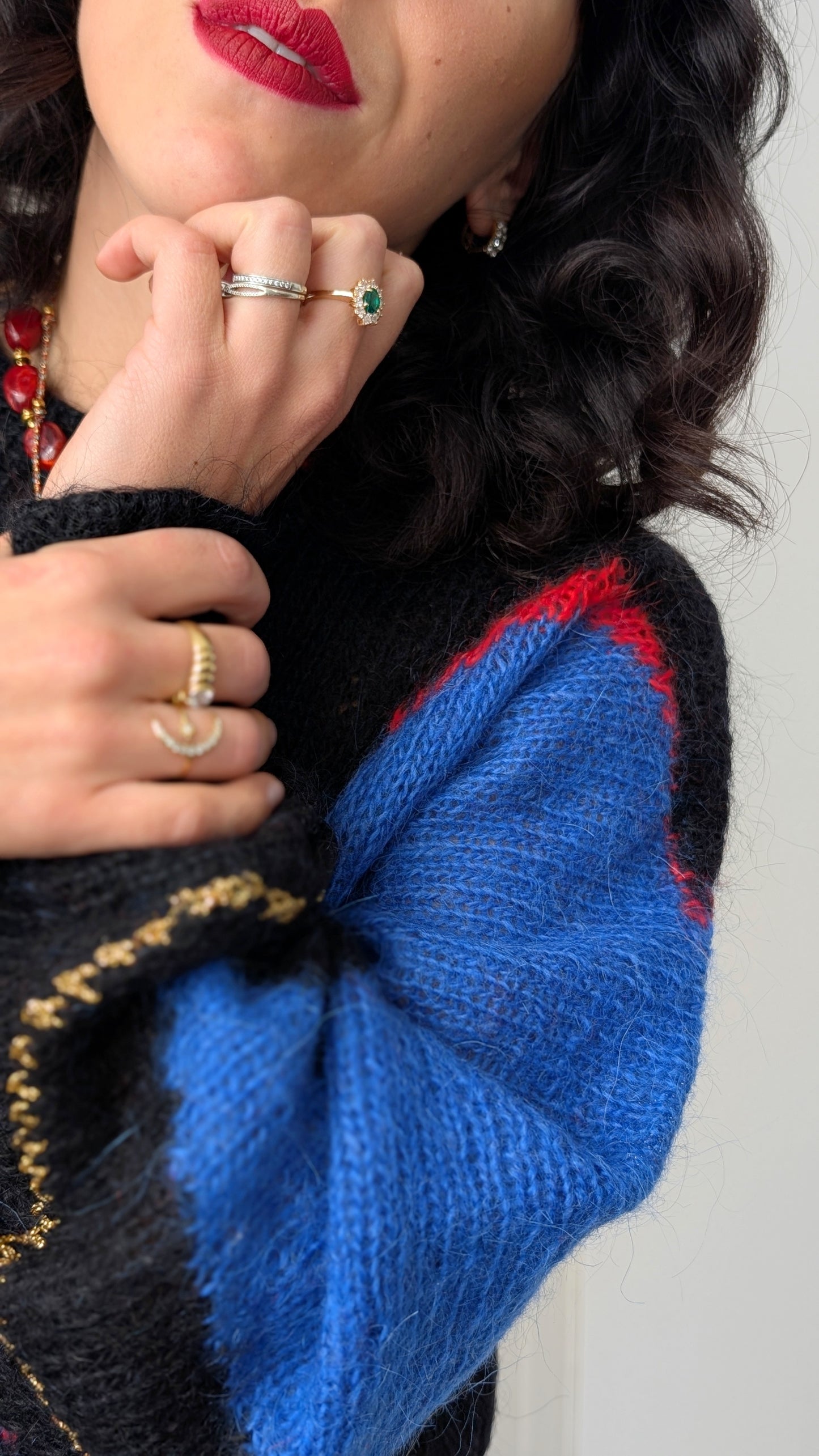 Pull laine et mohair 80s T38-40