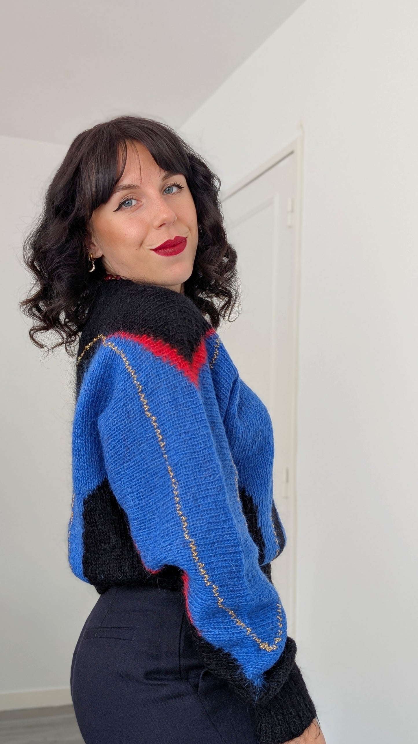 Pull laine et mohair 80s T38-40