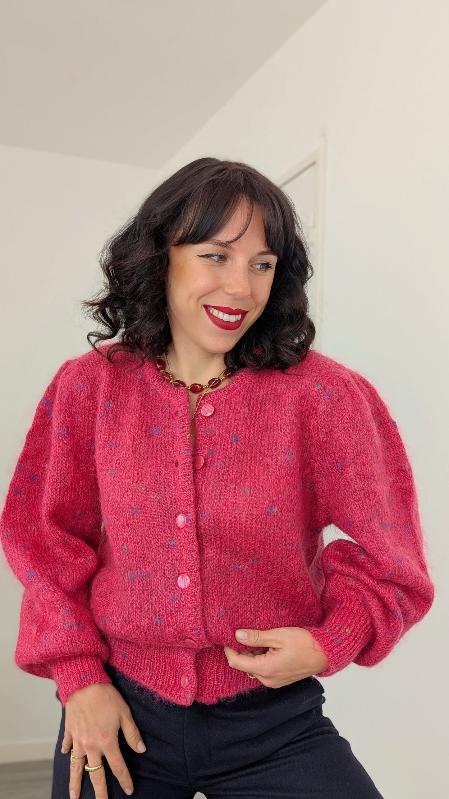 Cardigan 80s laine T40-42