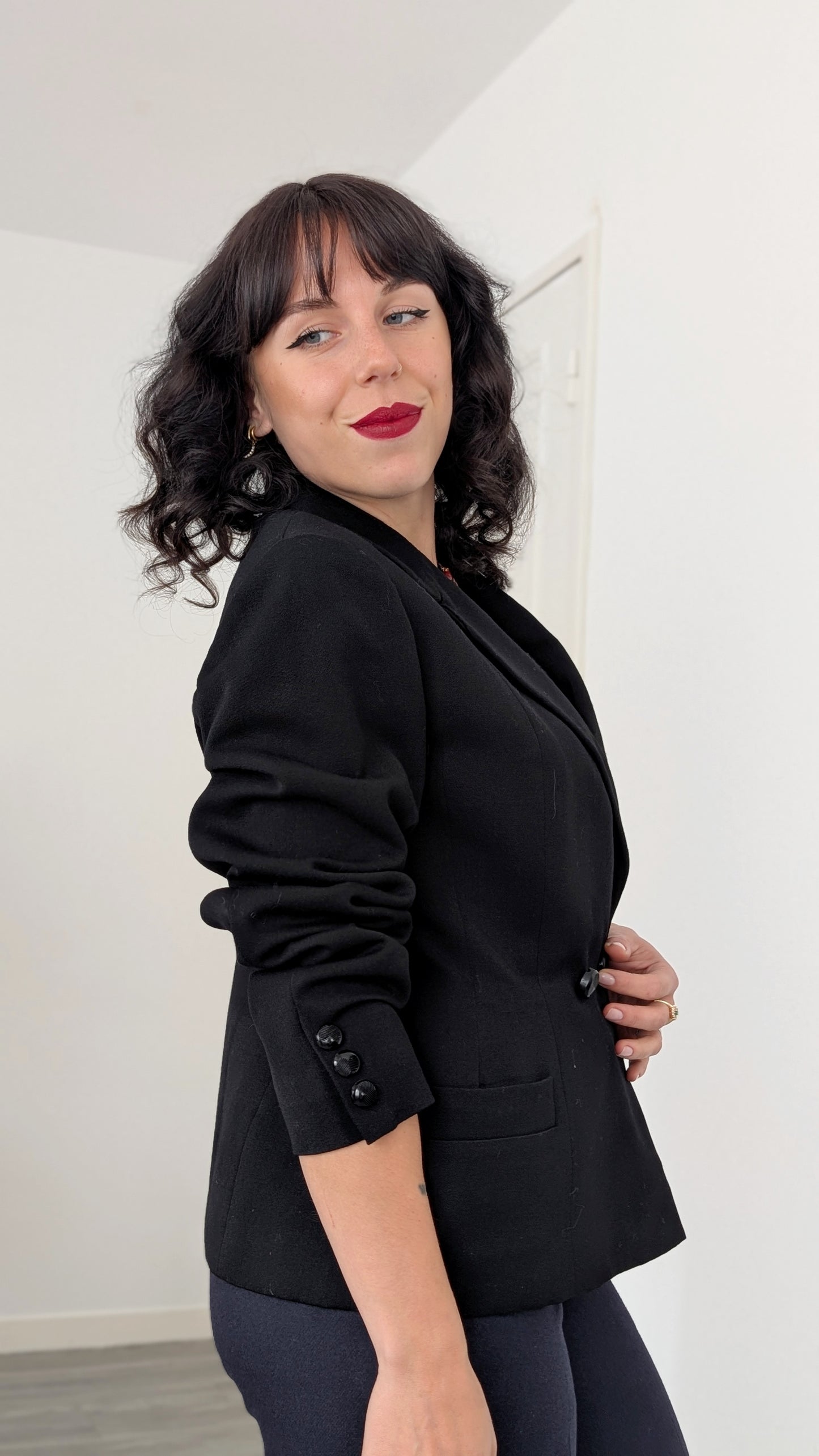 Blazer structuré laine 60s T38