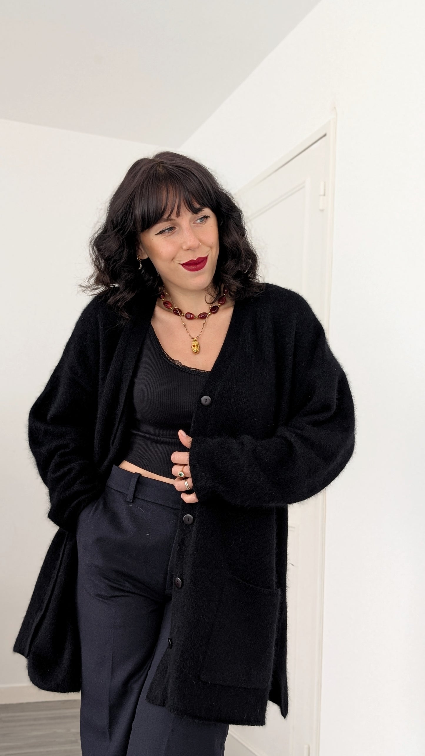 Cardigan laine et angora doux du 34 au 44