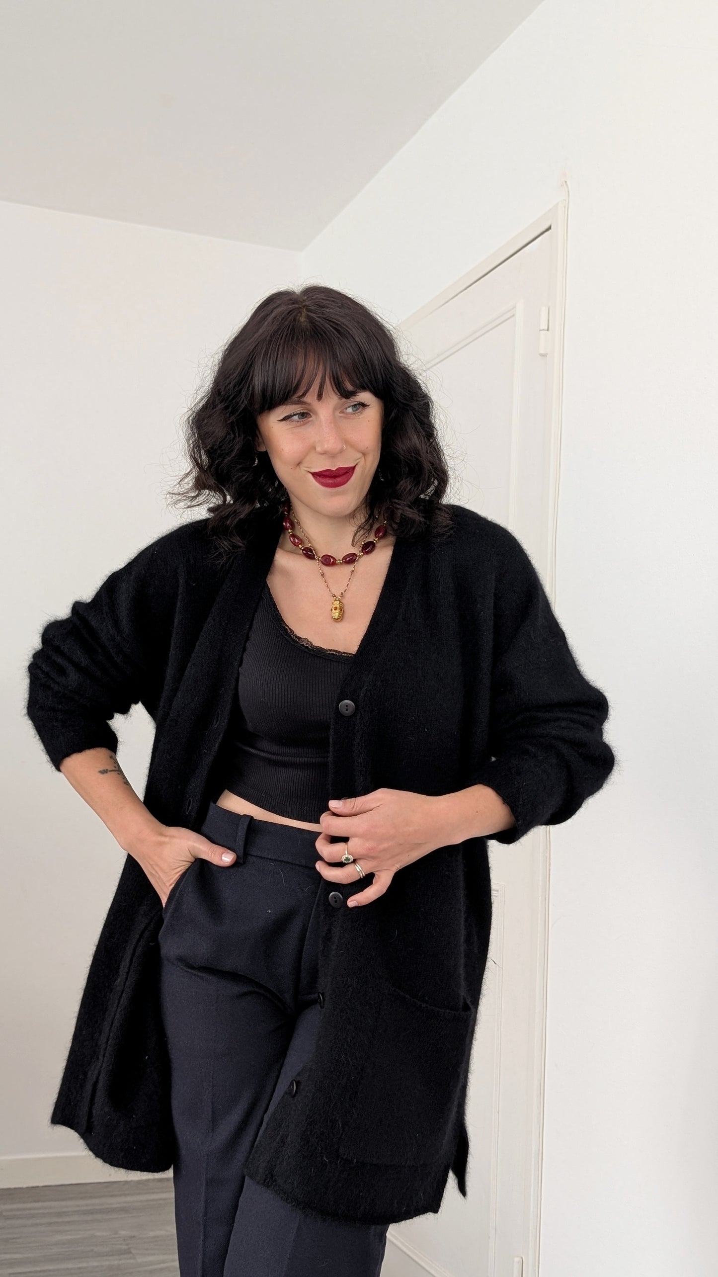 Cardigan laine et angora doux du 34 au 44