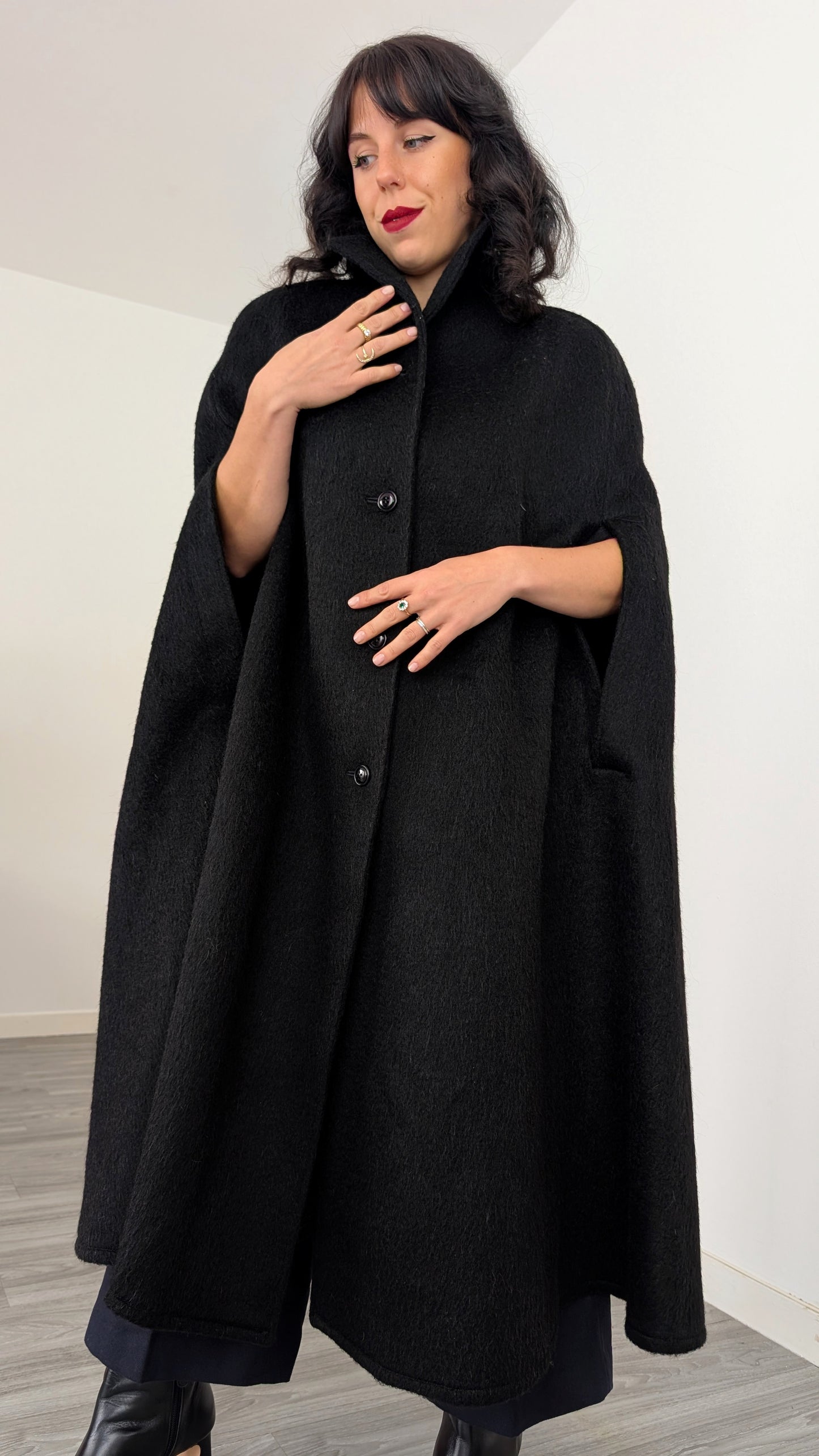 Cape 60s laine et mohair taille jusqu'à 38-40