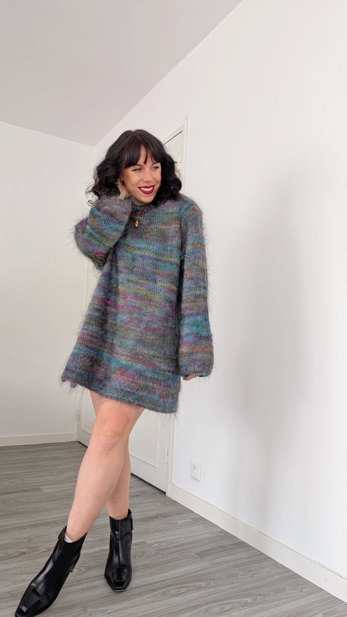 Robe/pull laine mohair taille du 34 au 40