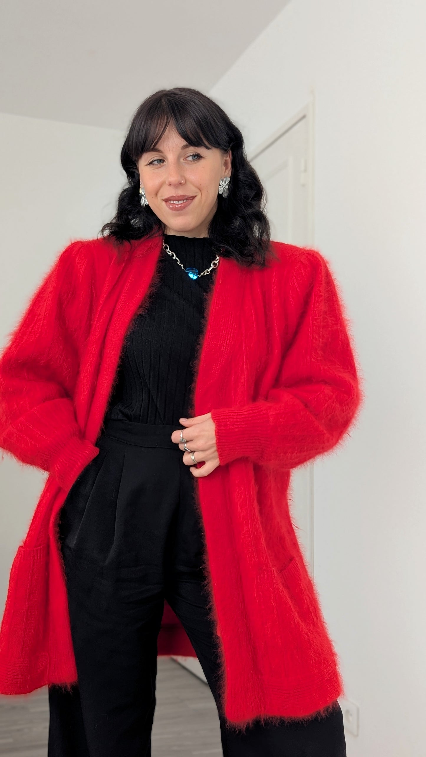 Cardigan angora 80s T40-42