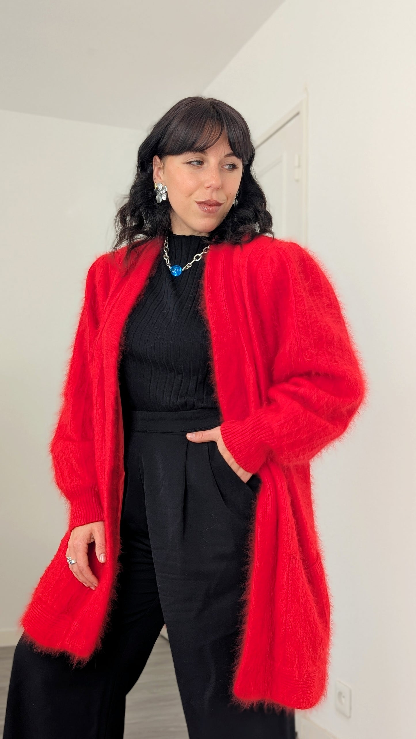 Cardigan angora 80s T40-42