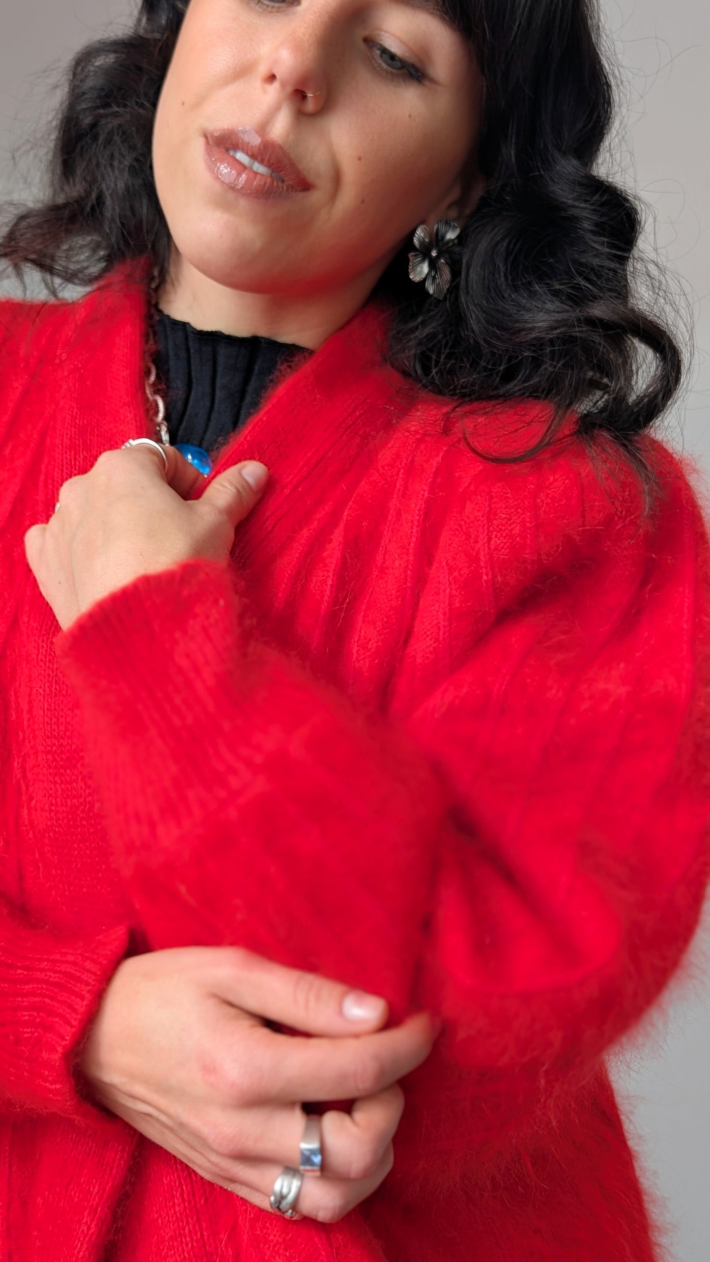 Cardigan angora 80s T40-42