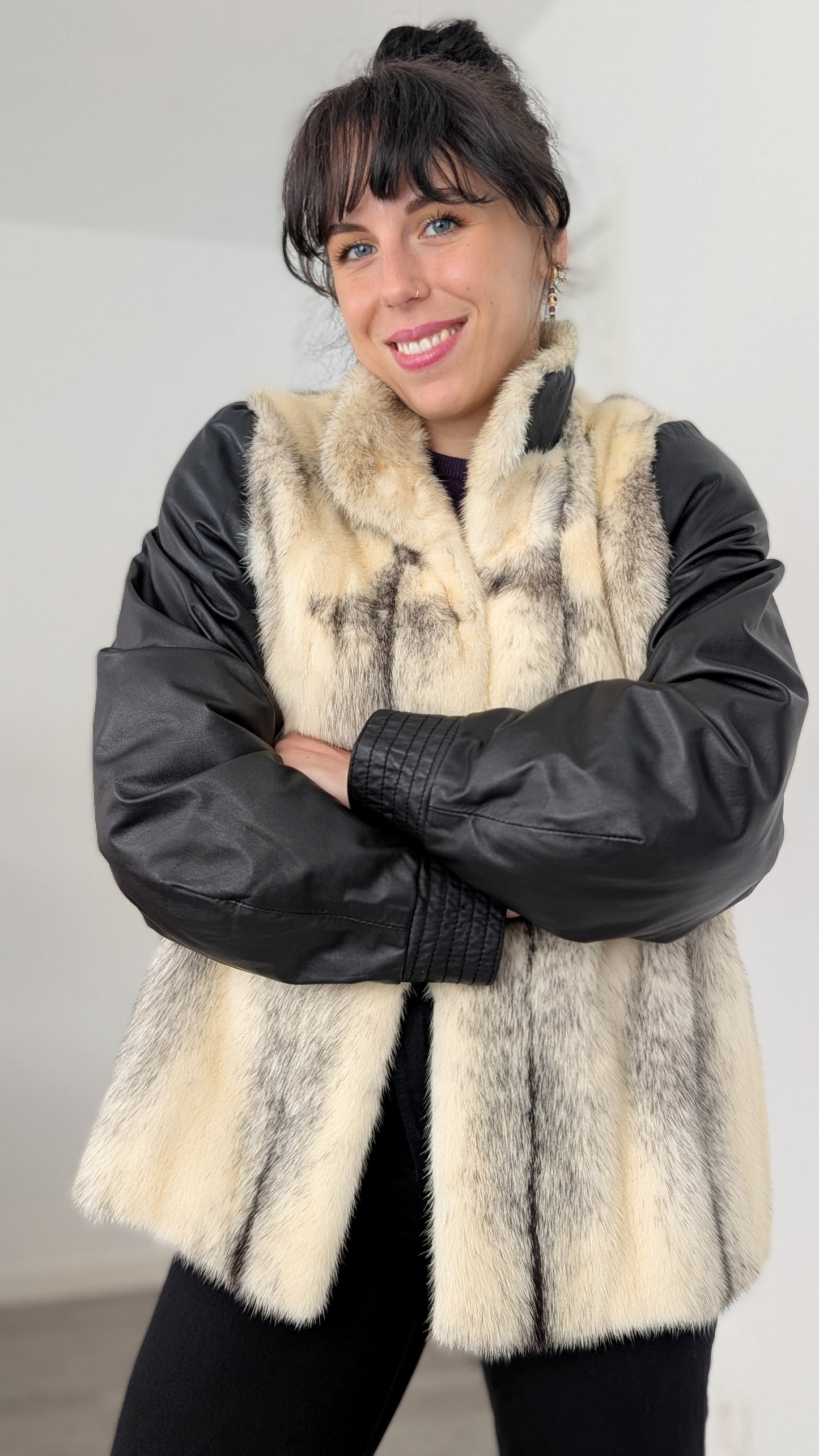 Bombers cuir et fourrure T38-40