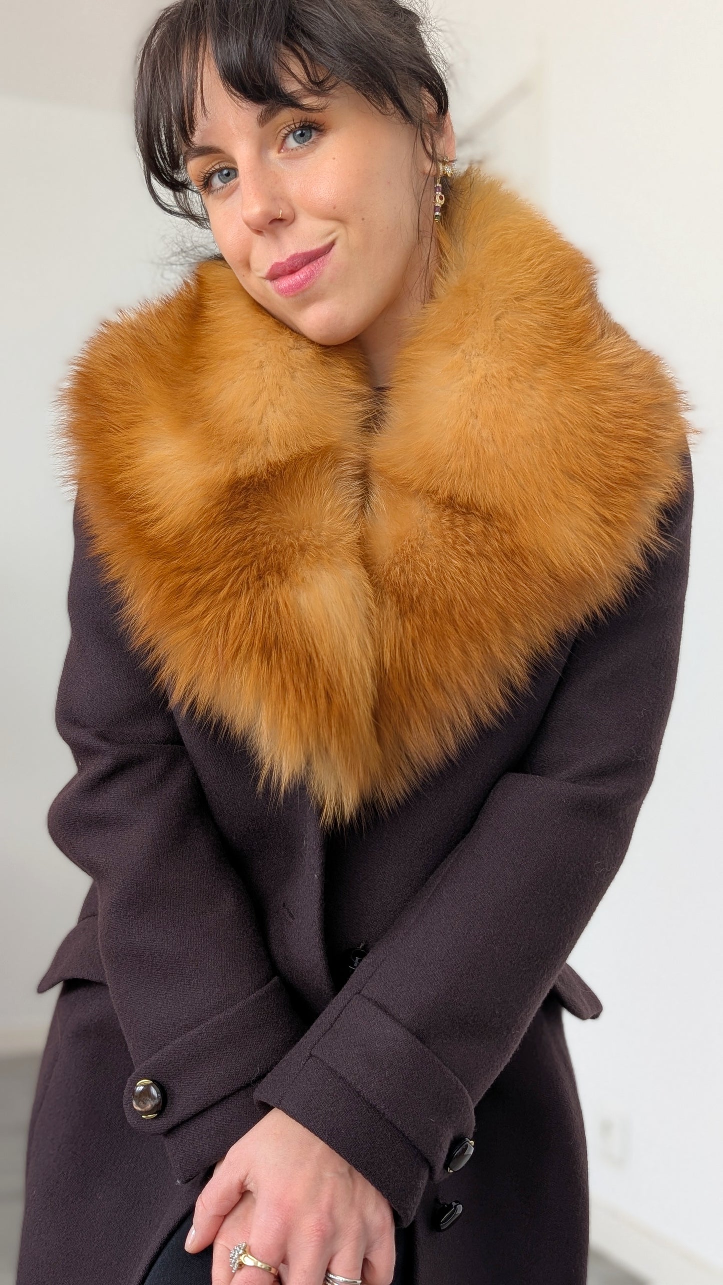 Manteau 1960 laine et fourrure T36