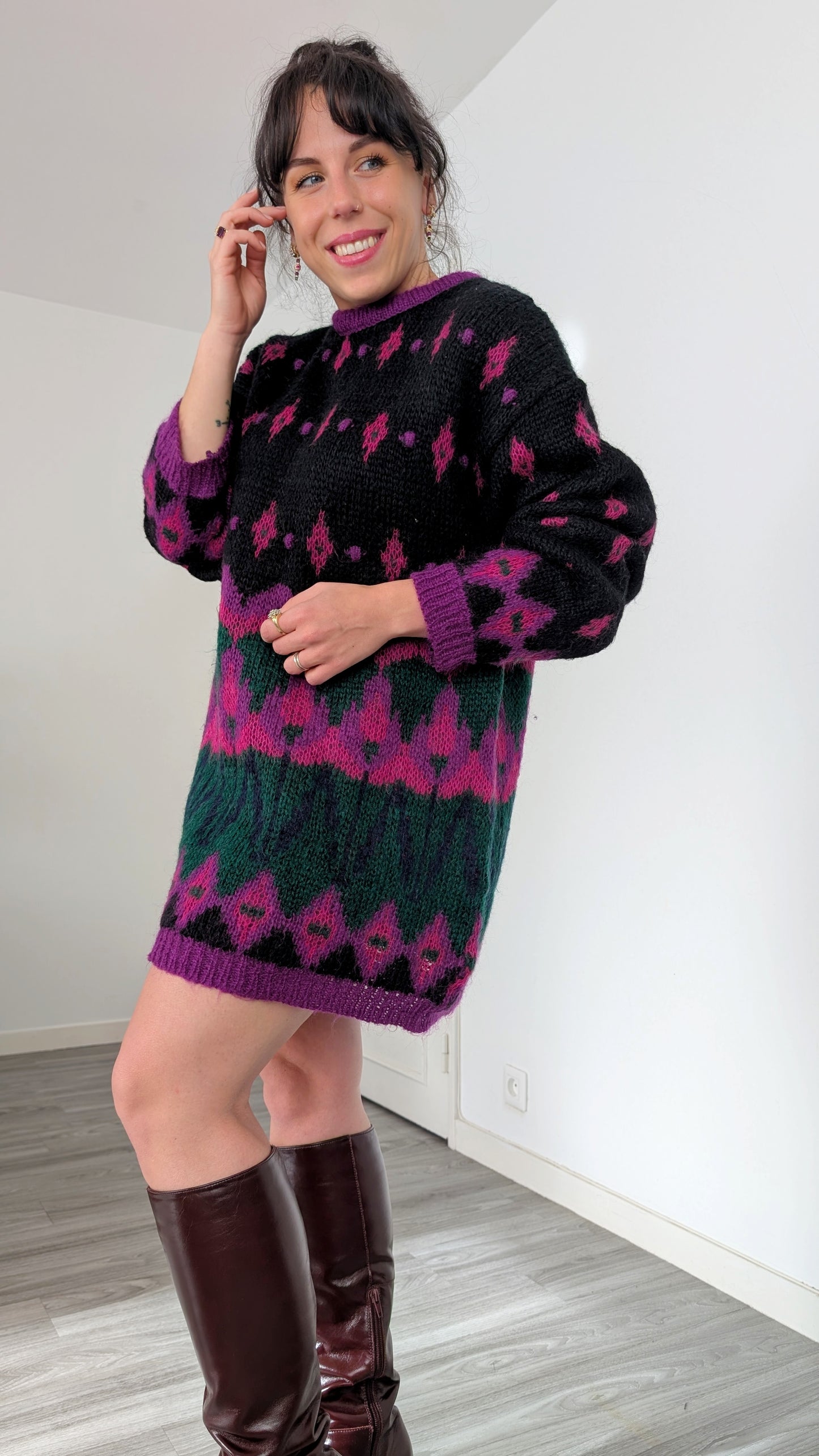 Pull/robe laine et mohair du 34 au 42