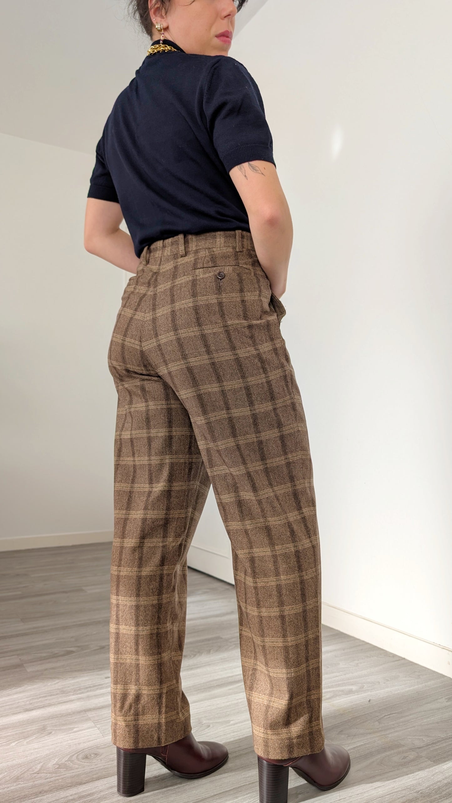 Pantalon à pinces laine et cachemire T44