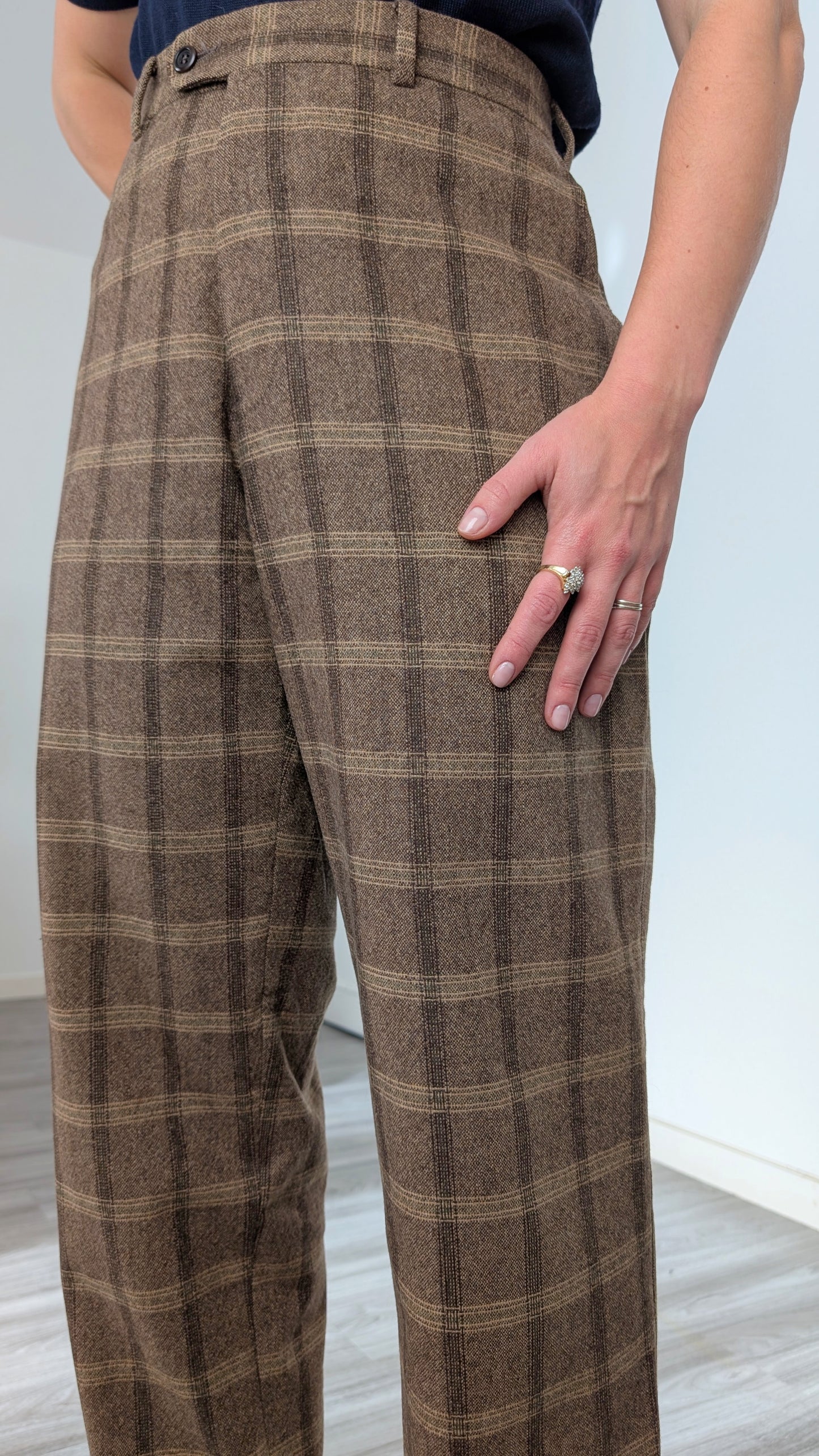 Pantalon à pinces laine et cachemire T44