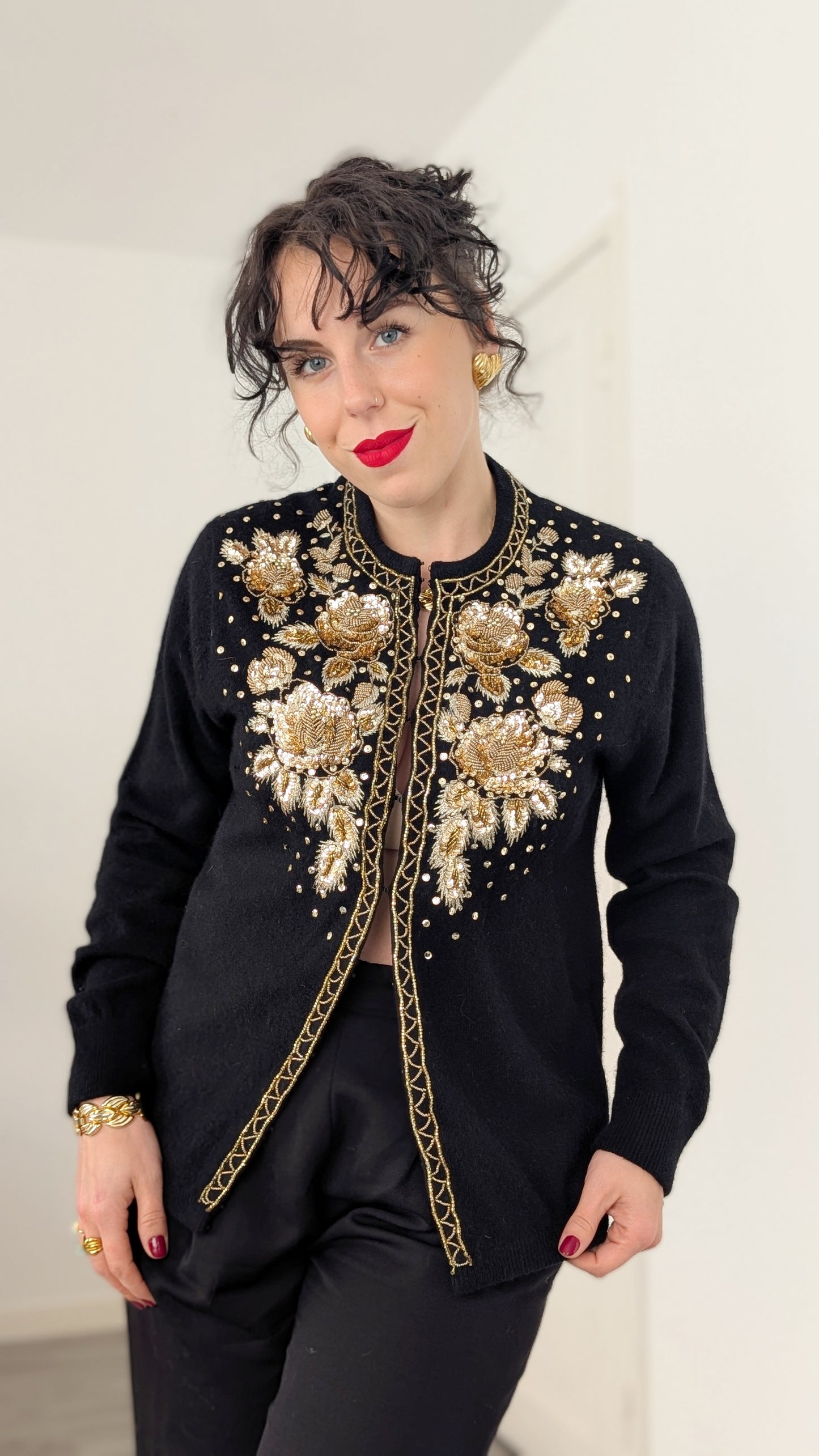 Cardigan laine et angora T36