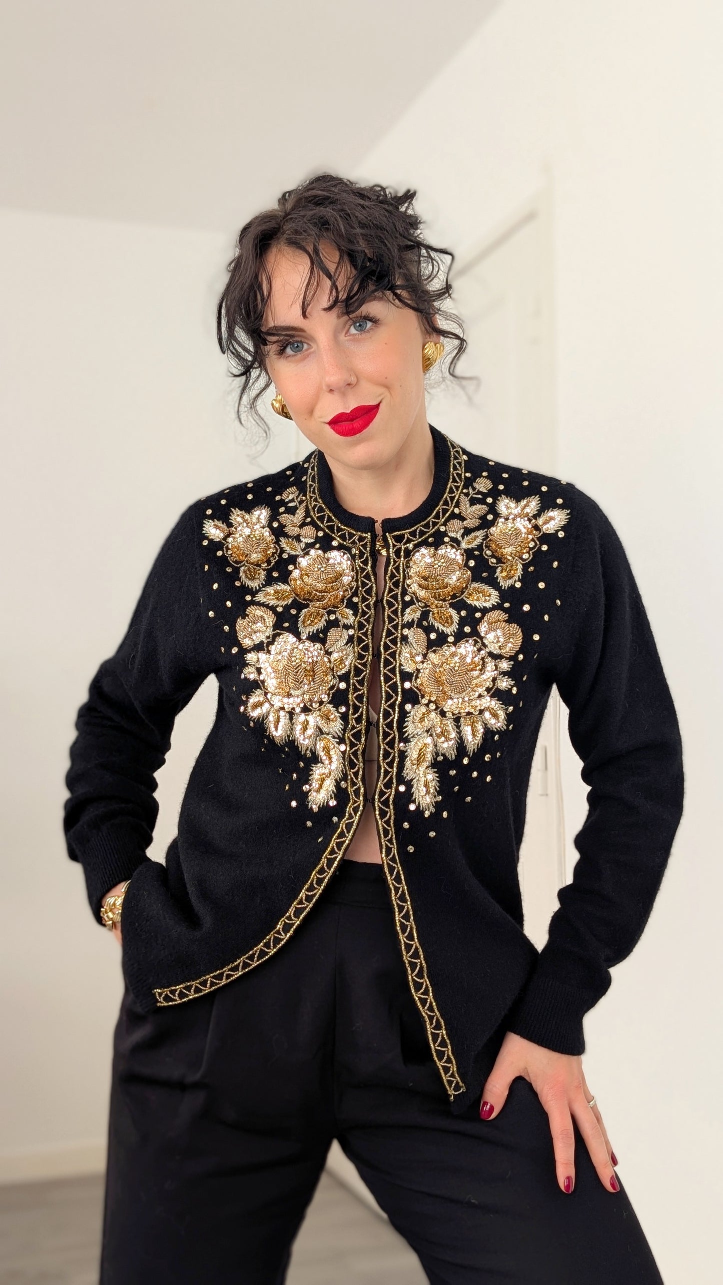 Cardigan laine et angora T36