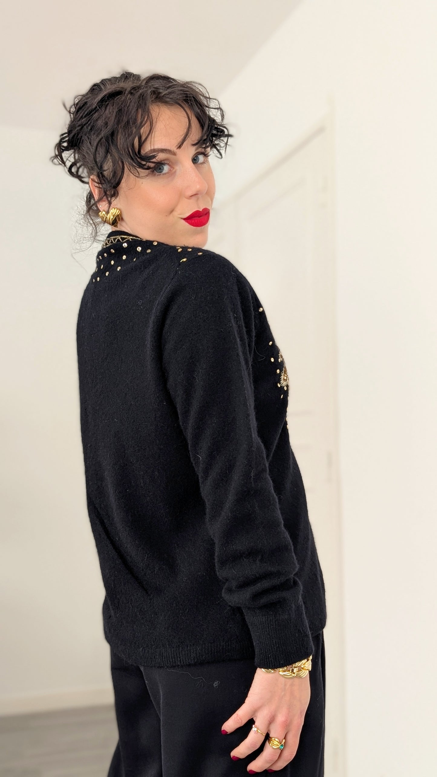 Cardigan laine et angora T36