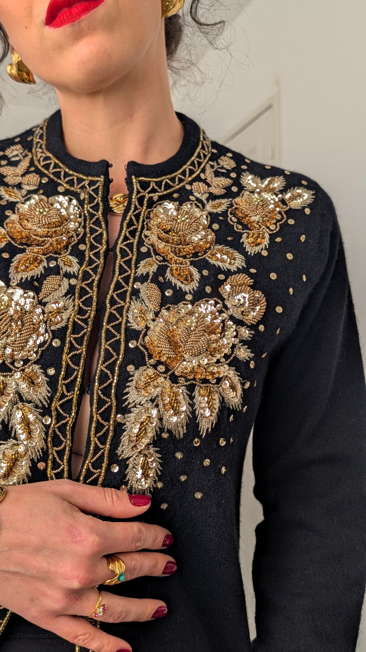 Cardigan laine et angora T36