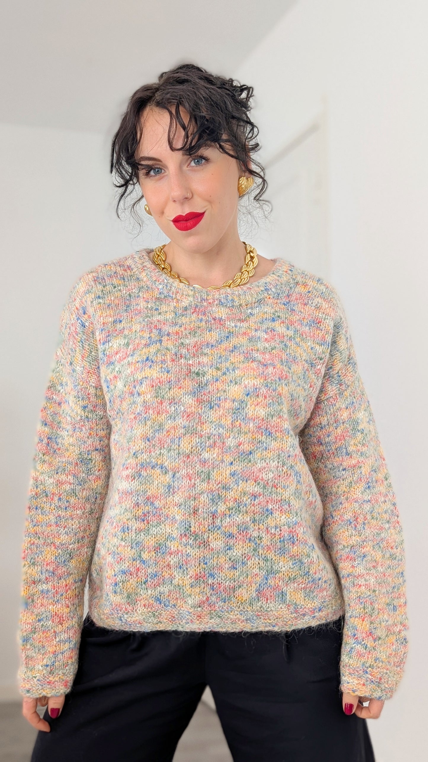 Pull laine fait main taille 38