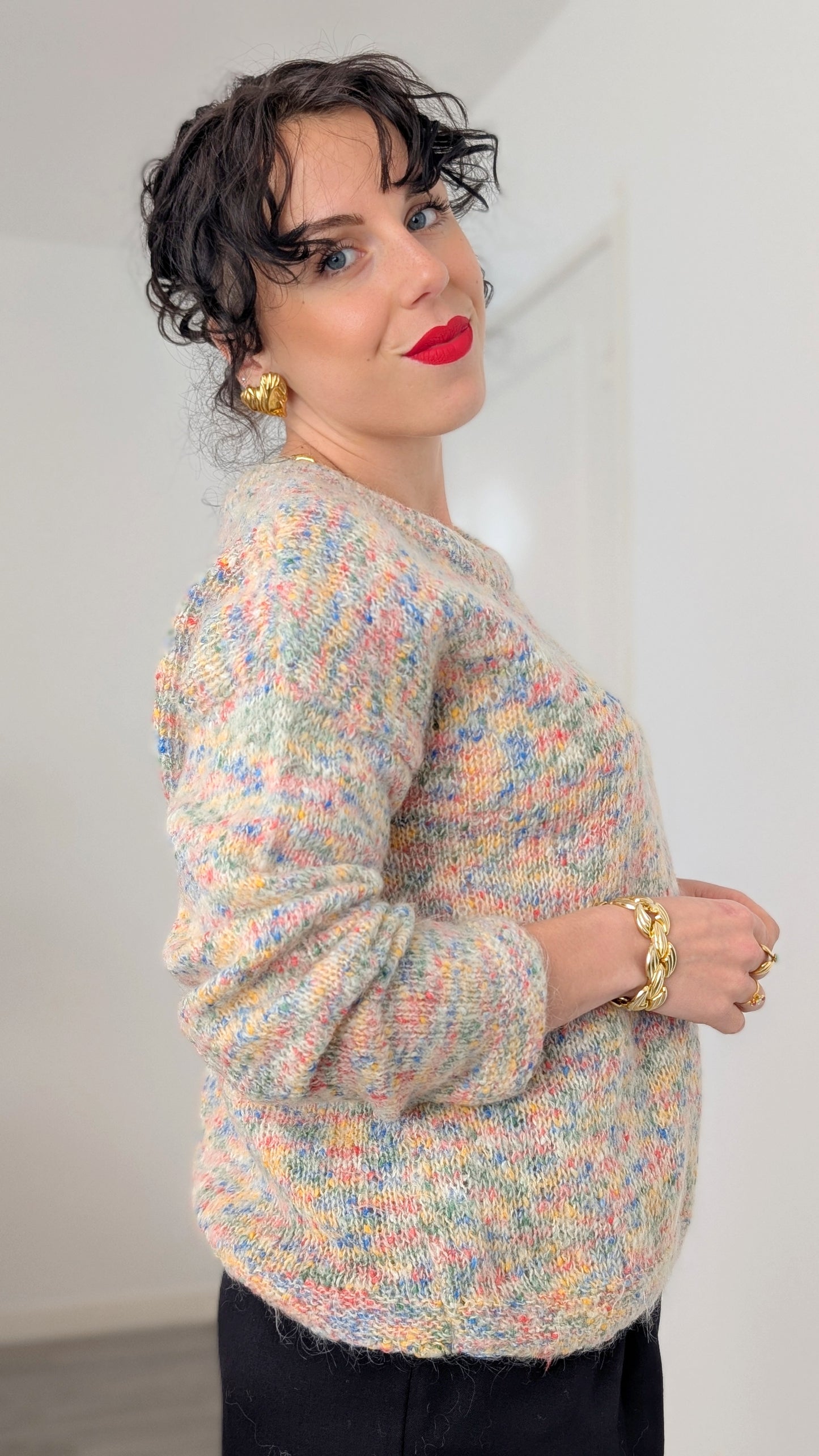 Pull laine fait main taille 38