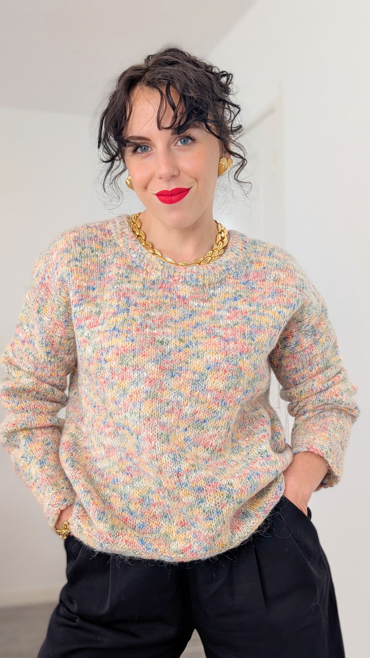 Pull laine fait main taille 38