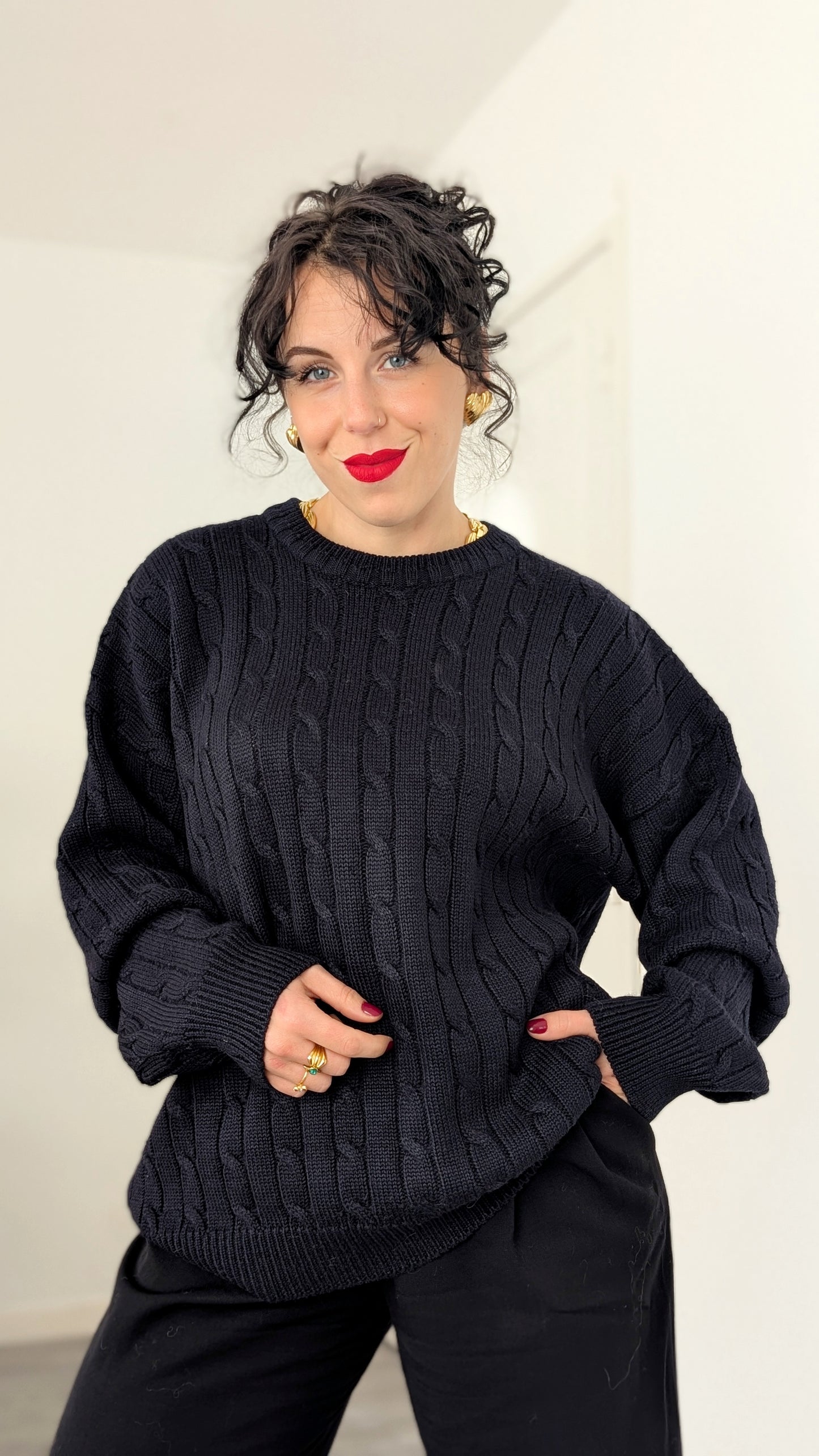 Pull torsadé laine douce taille jusqu'à T44