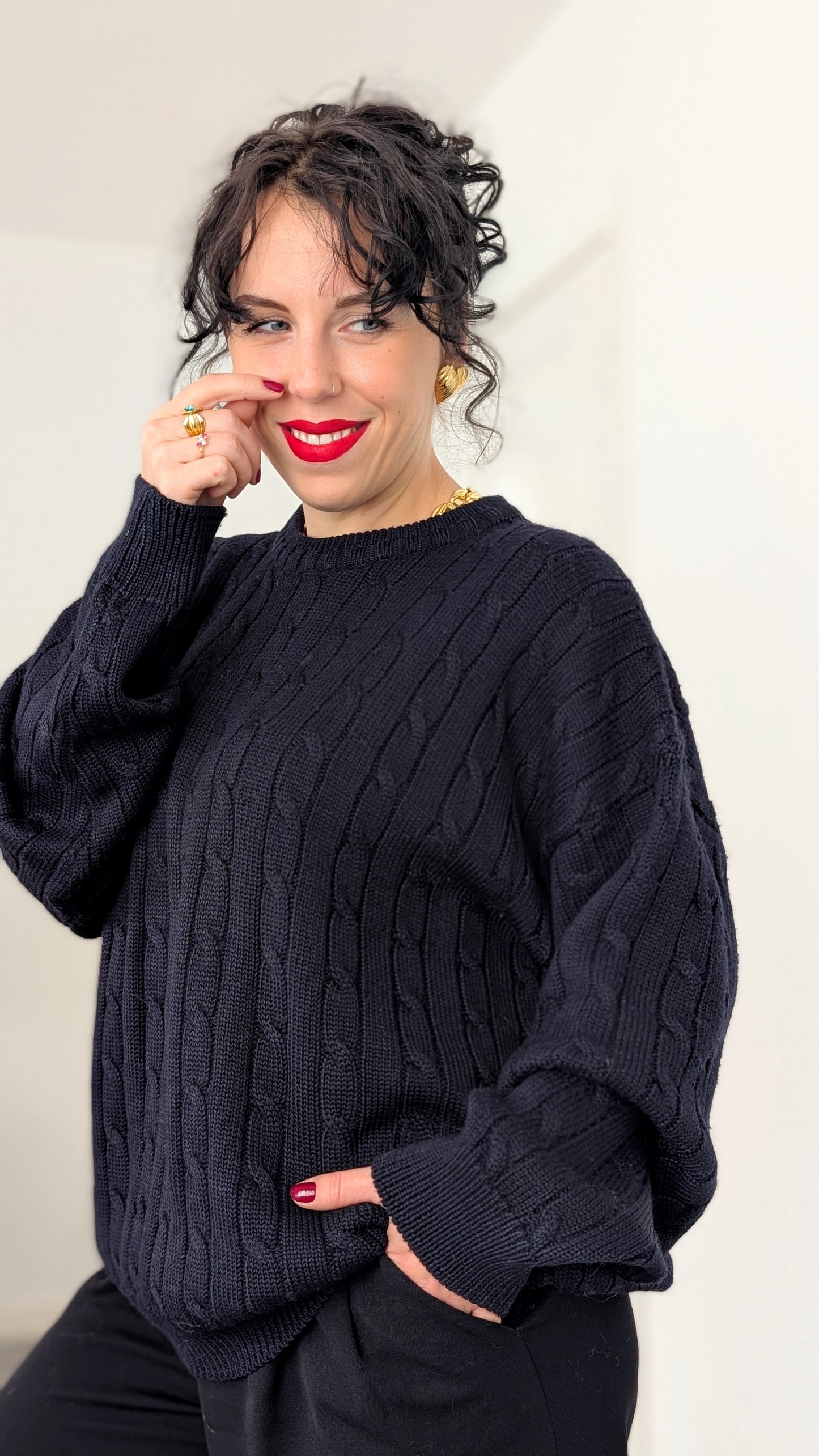 Pull torsadé laine douce taille jusqu'à T44