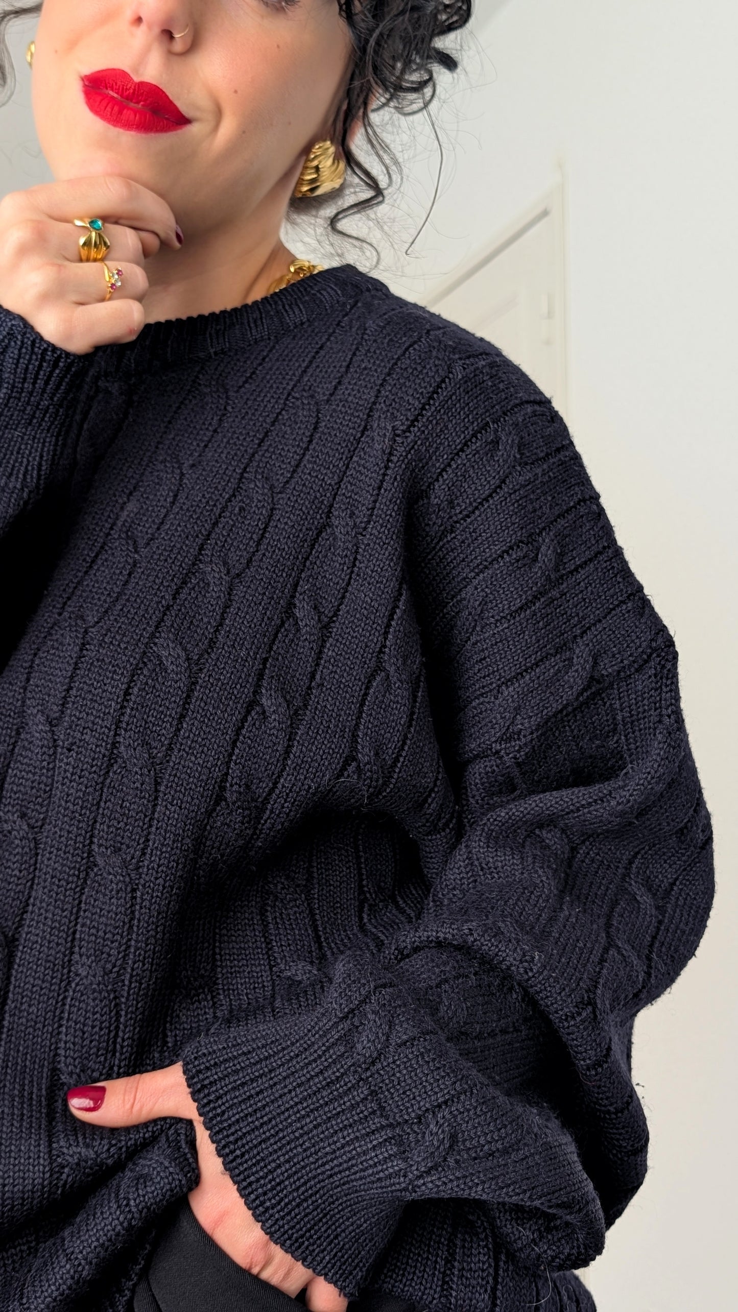 Pull torsadé laine douce taille jusqu'à T44