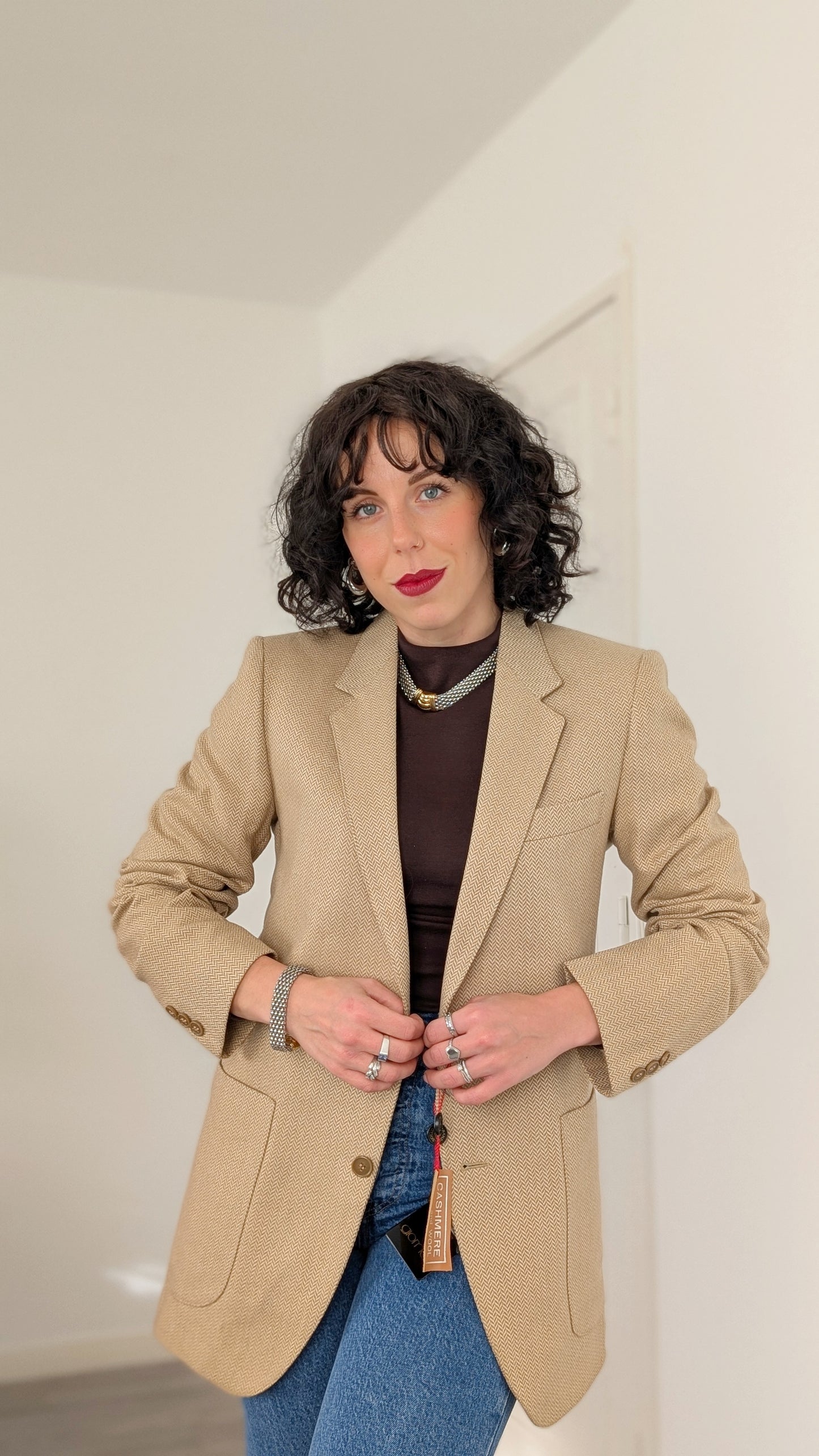 Blazer laine et cachemire 70s neuf T36