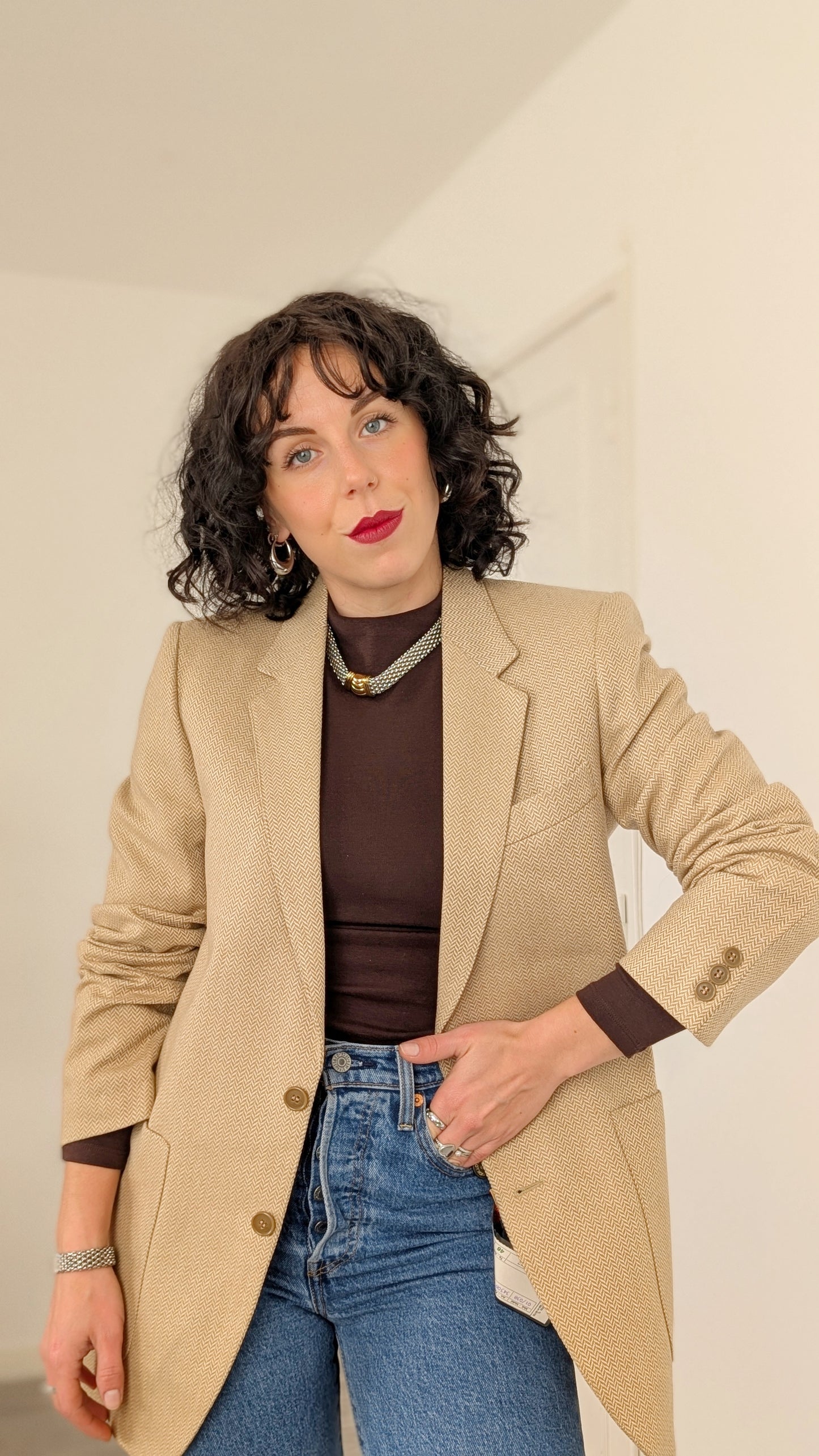 Blazer laine et cachemire 70s neuf T36