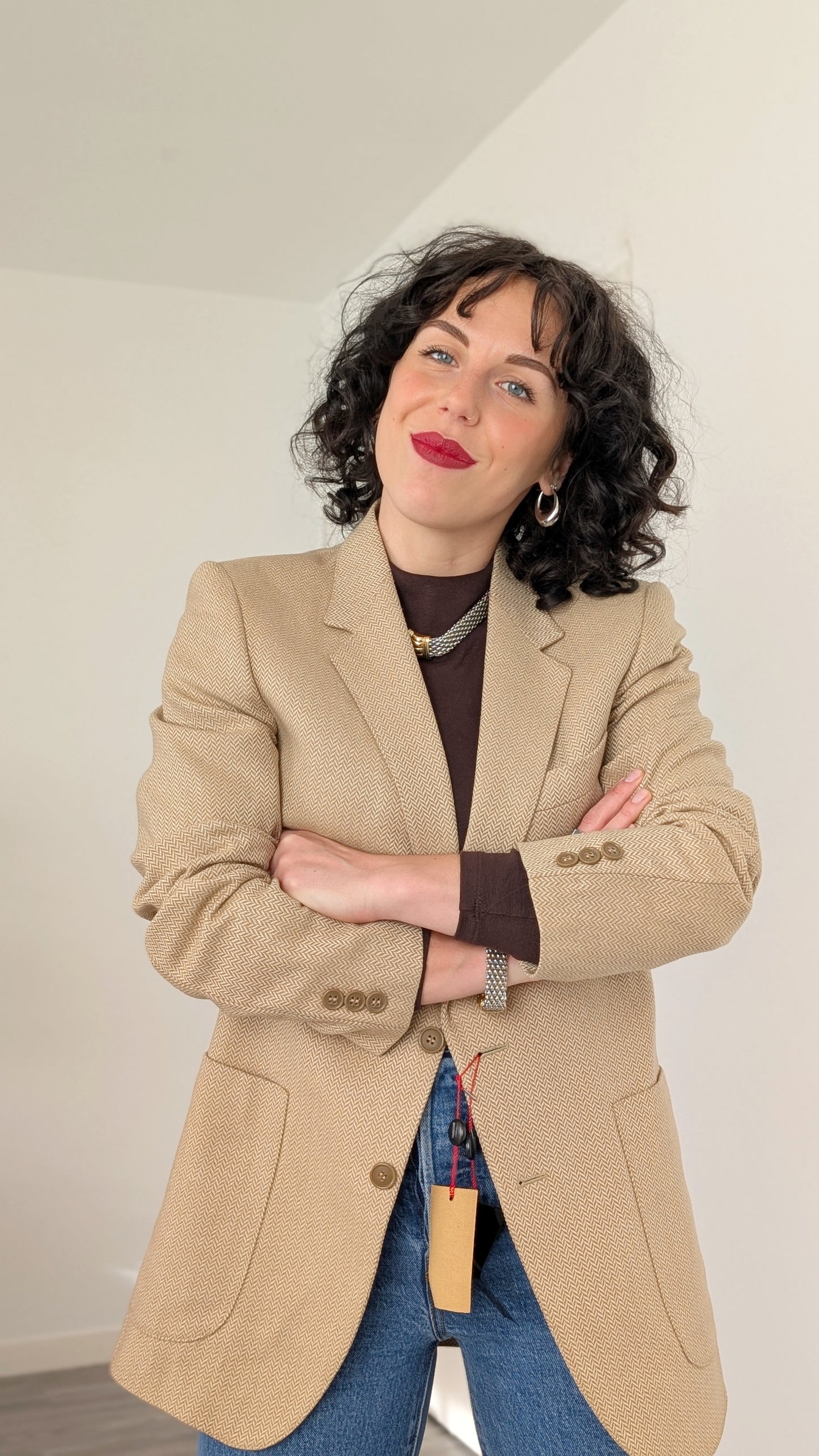 Blazer laine et cachemire 70s neuf T36