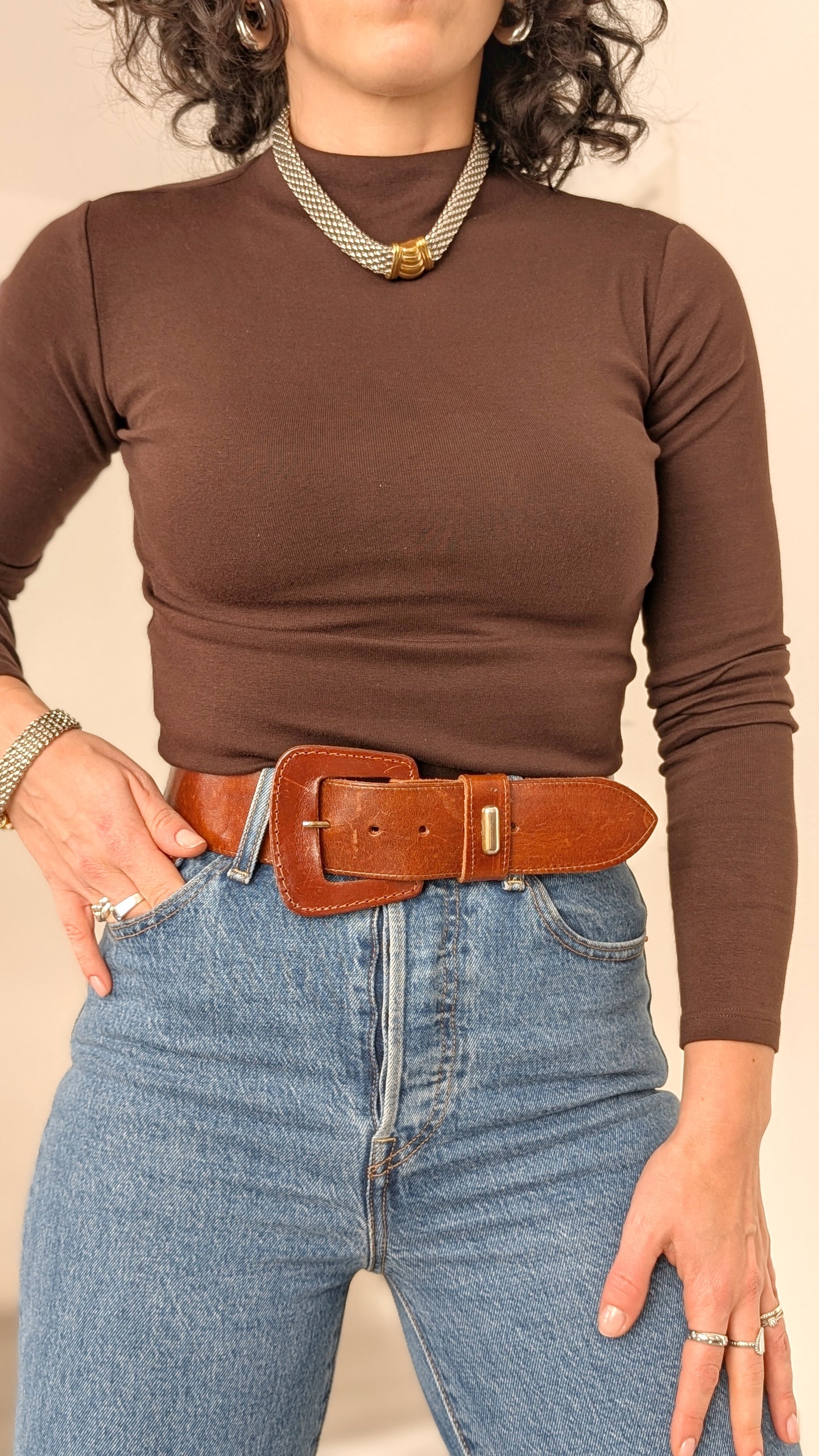Ceinture en cuir 70s