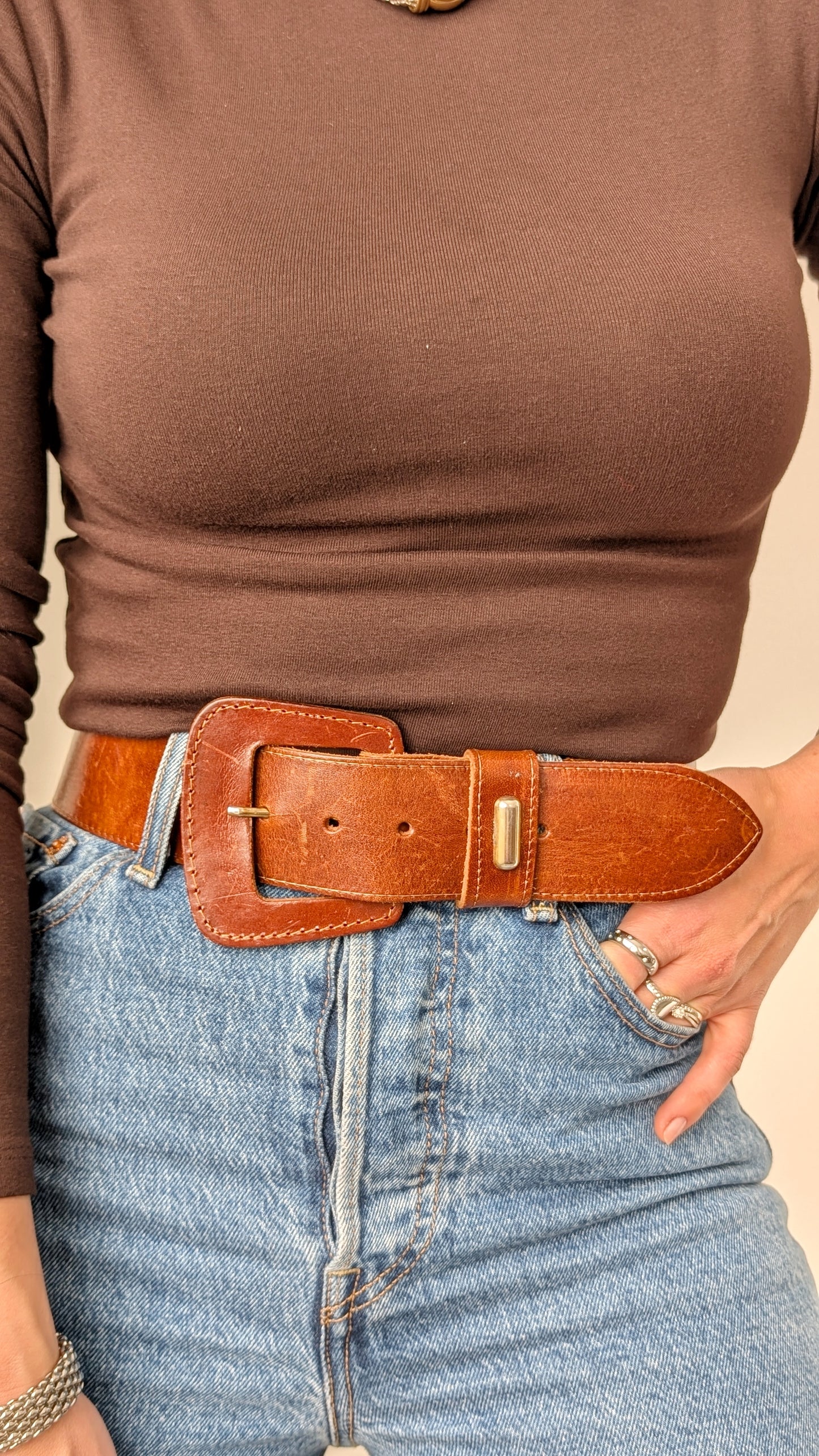 Ceinture en cuir 70s