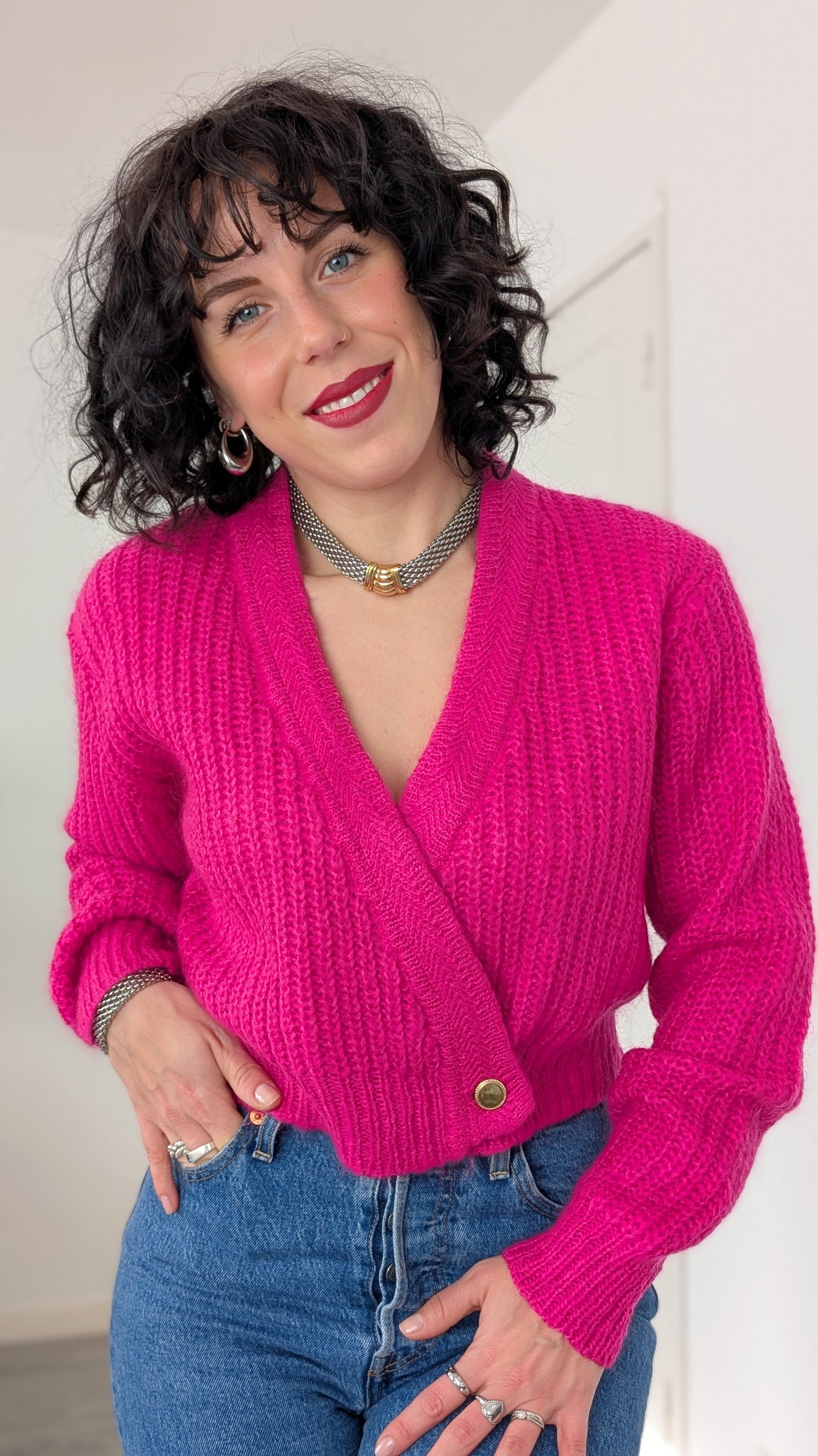 Cardigan laine et mohair 90s T38-40