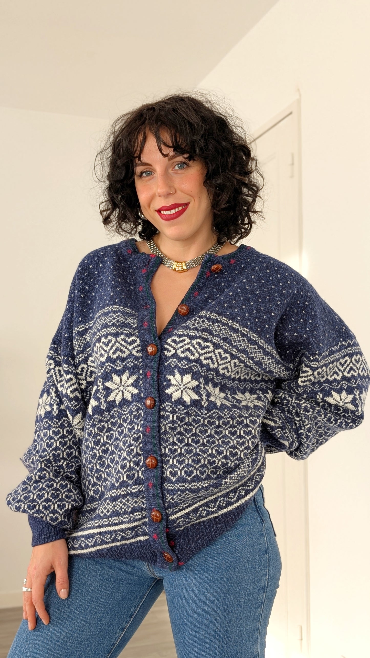 Cardigan d'hiver laine et coton jusqu'à un 44