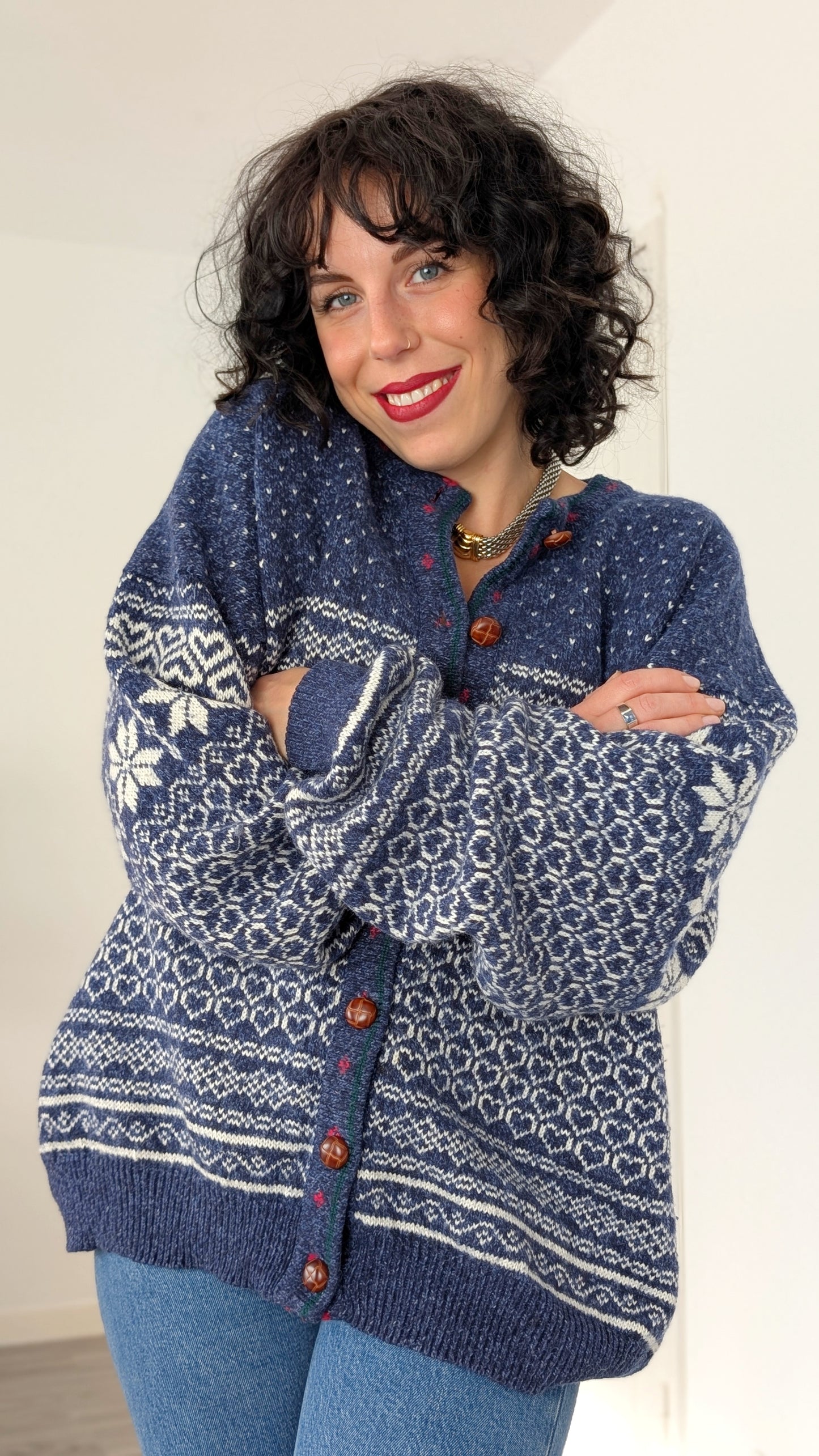 Cardigan d'hiver laine et coton jusqu'à un 44