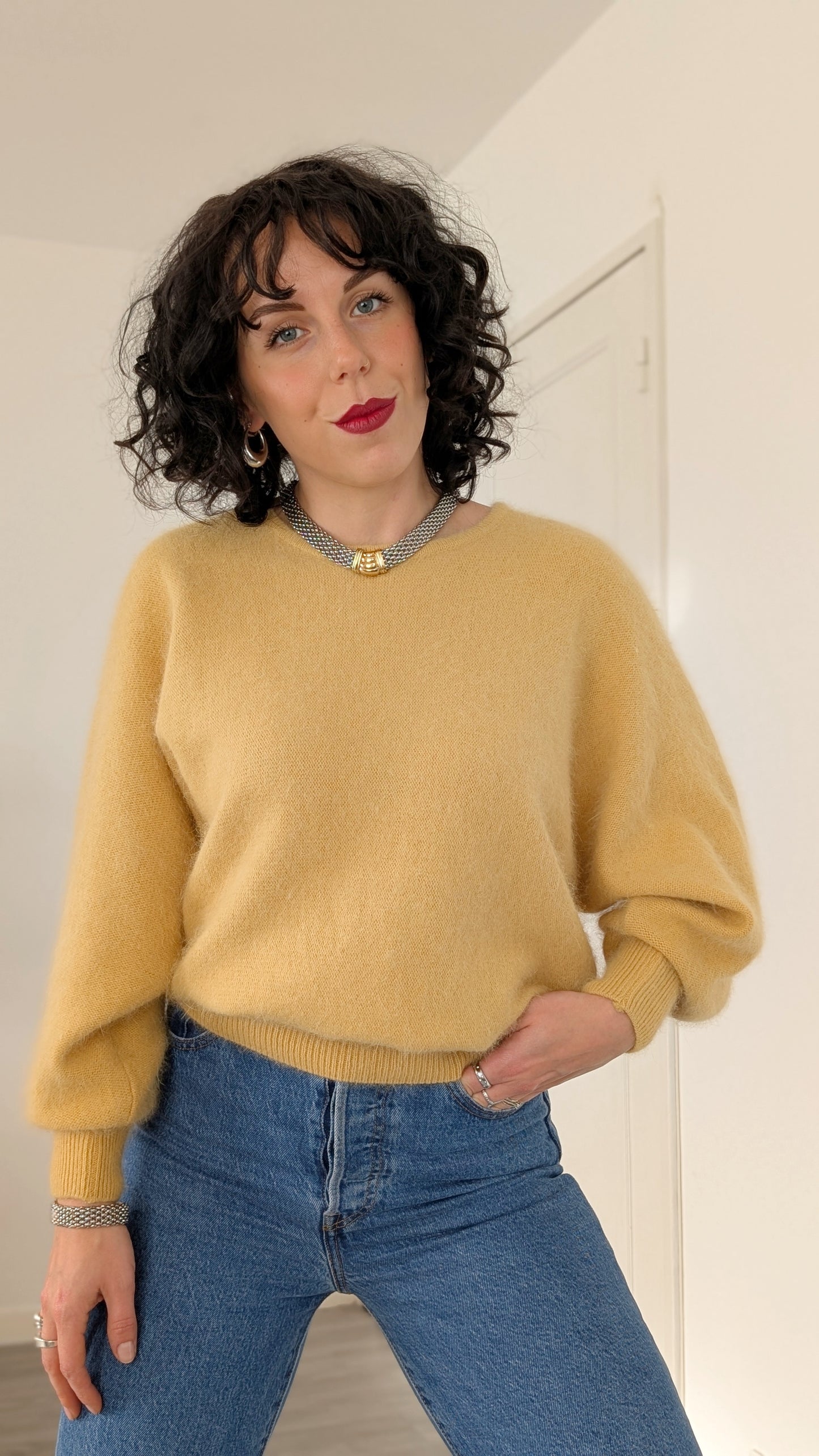 Pull angora 80s jusqu'à une taille 42