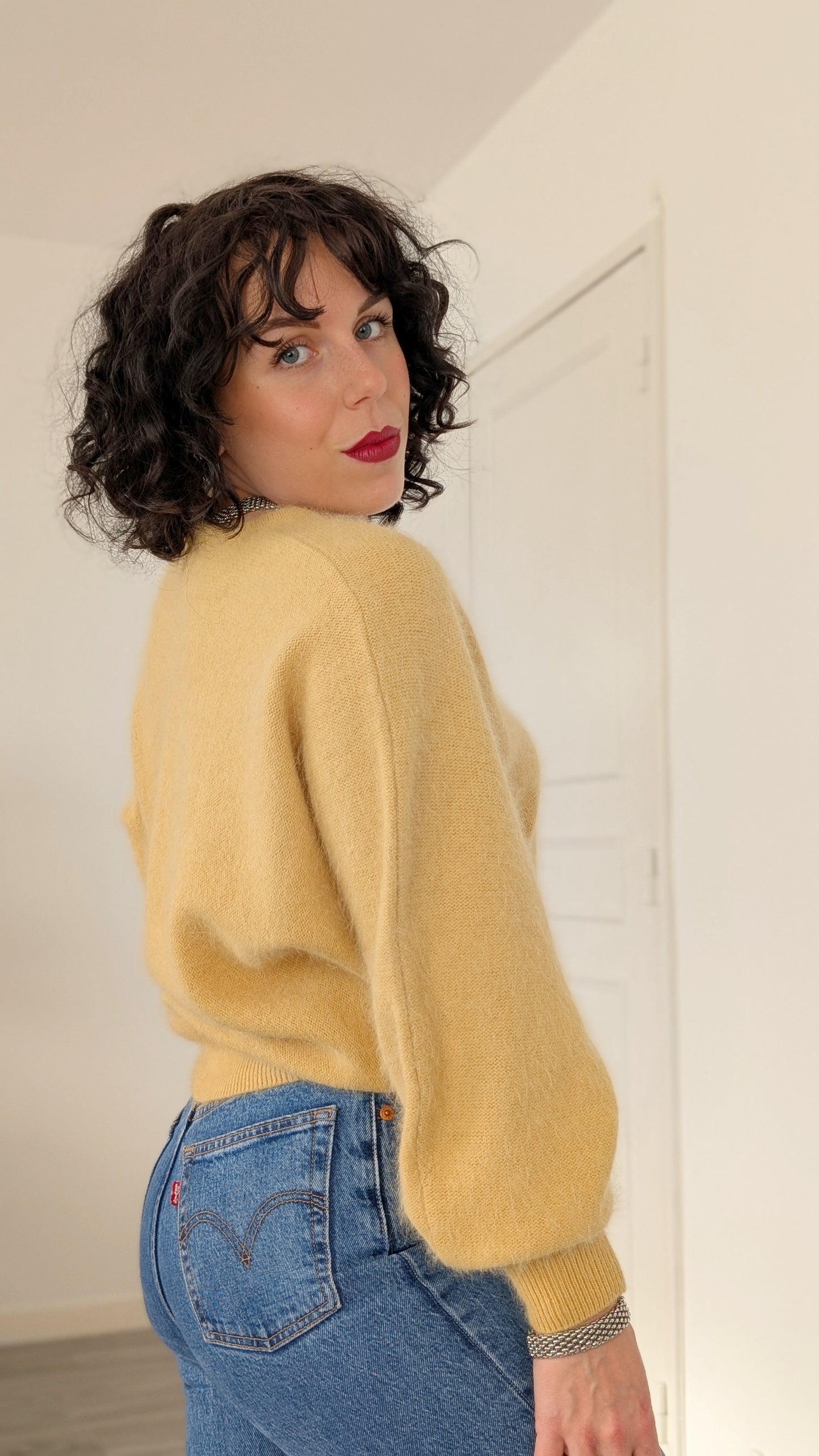 Pull angora 80s jusqu'à une taille 42
